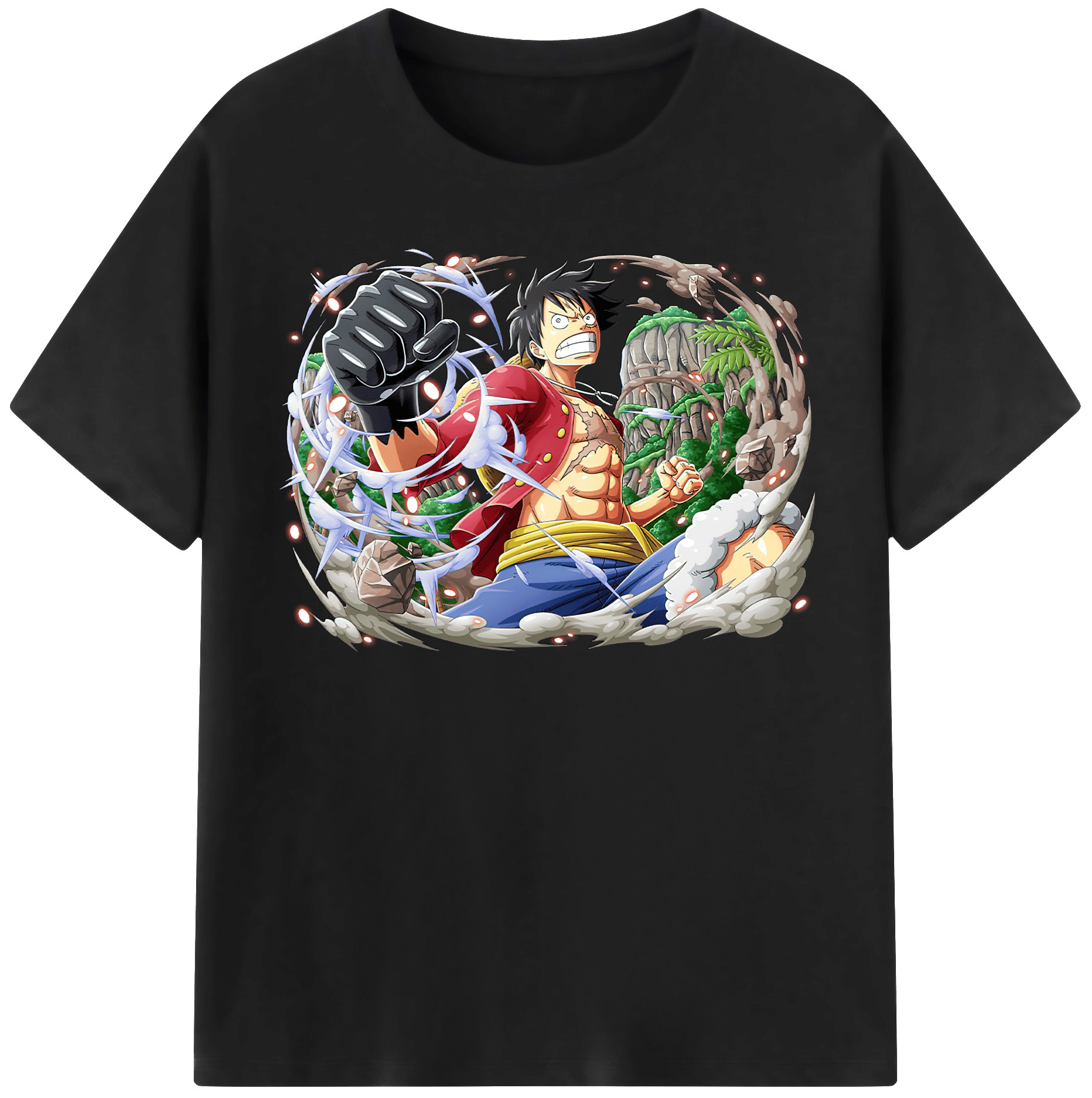 ワンピース モンキー・D・ルフィ ONE PIECE Monkey D. Luffy レディースカジュアルプリントTシャツ（綿100％）