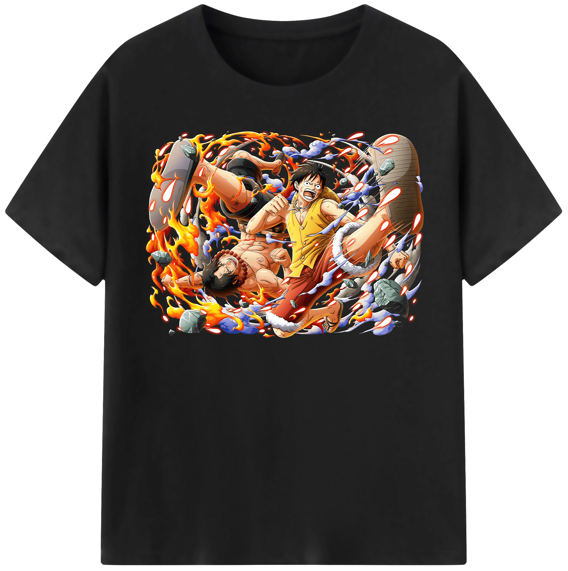 ワンピース モンキー・D・ルフィ ONE PIECE Monkey D. Luffy レディースカジュアルプリントTシャツ（綿100％）