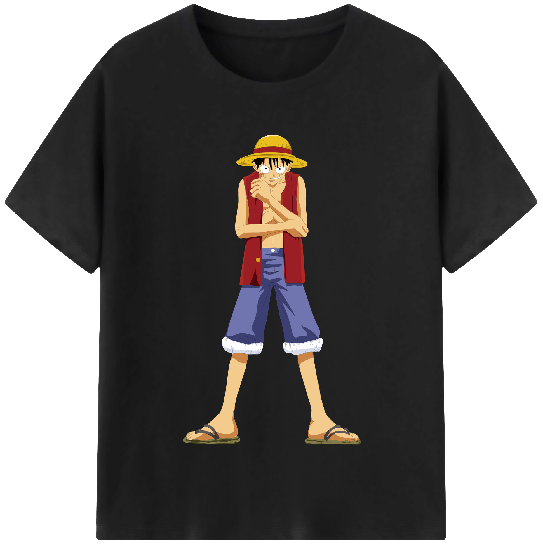 ワンピース モンキー・D・ルフィ ONE PIECE Monkey D. Luffy レディースカジュアルプリントTシャツ（綿100％）