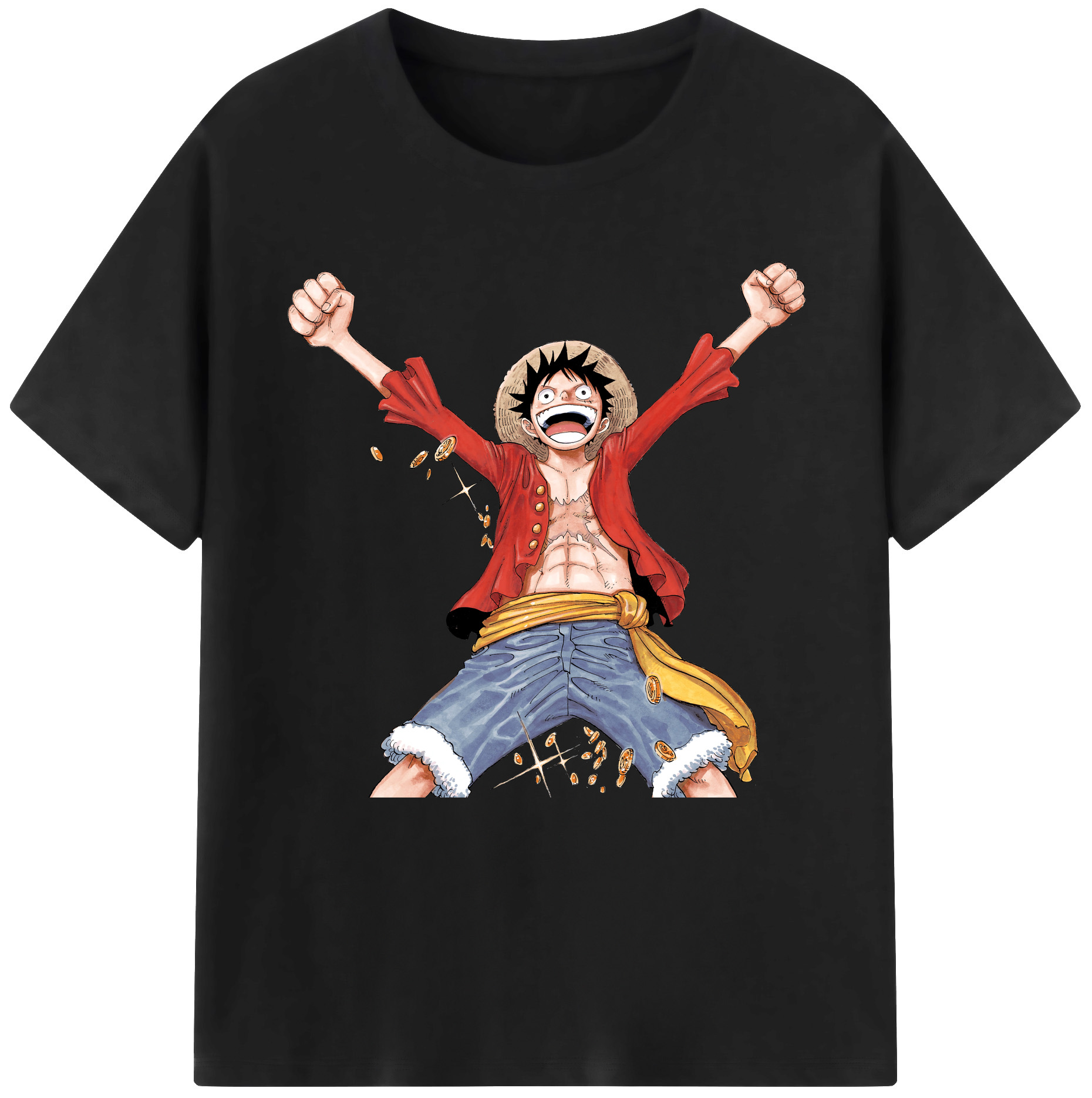 ワンピース モンキー・D・ルフィ ONE PIECE Monkey D. Luffy レディースカジュアルプリントTシャツ（綿100％）