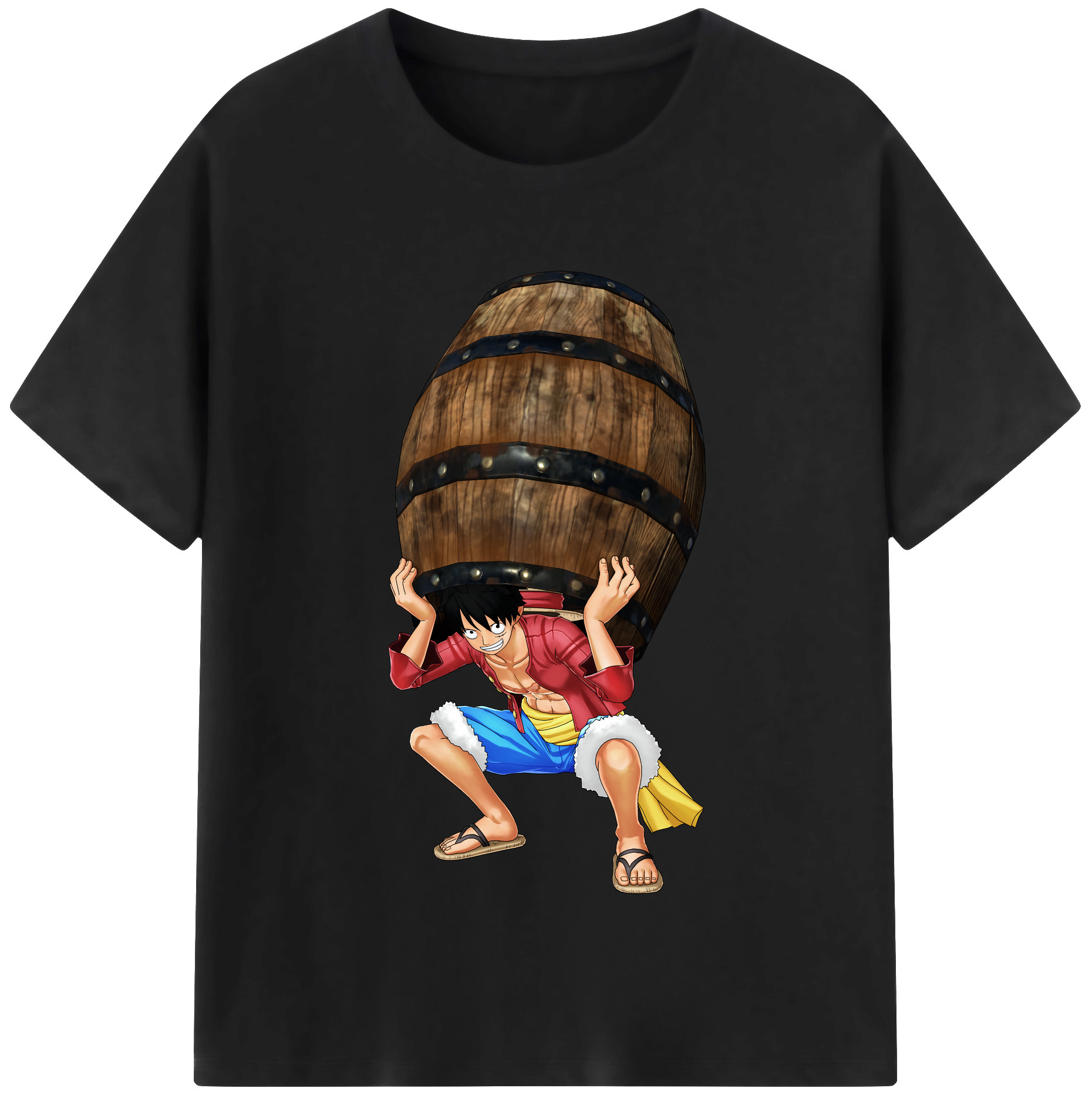 ワンピース モンキー・D・ルフィ ONE PIECE Monkey D. Luffy レディースカジュアルプリントTシャツ（綿100％）