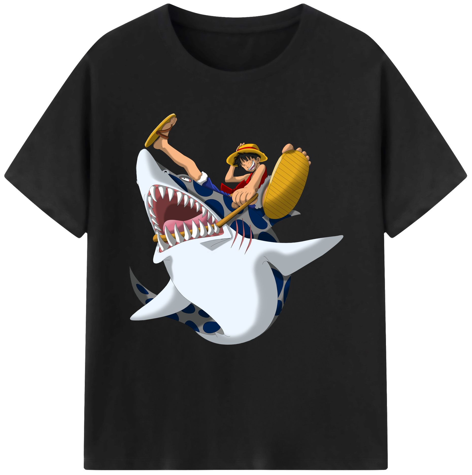 ワンピース モンキー・D・ルフィ ONE PIECE Monkey D. Luffy レディースカジュアルプリントTシャツ（綿100％）