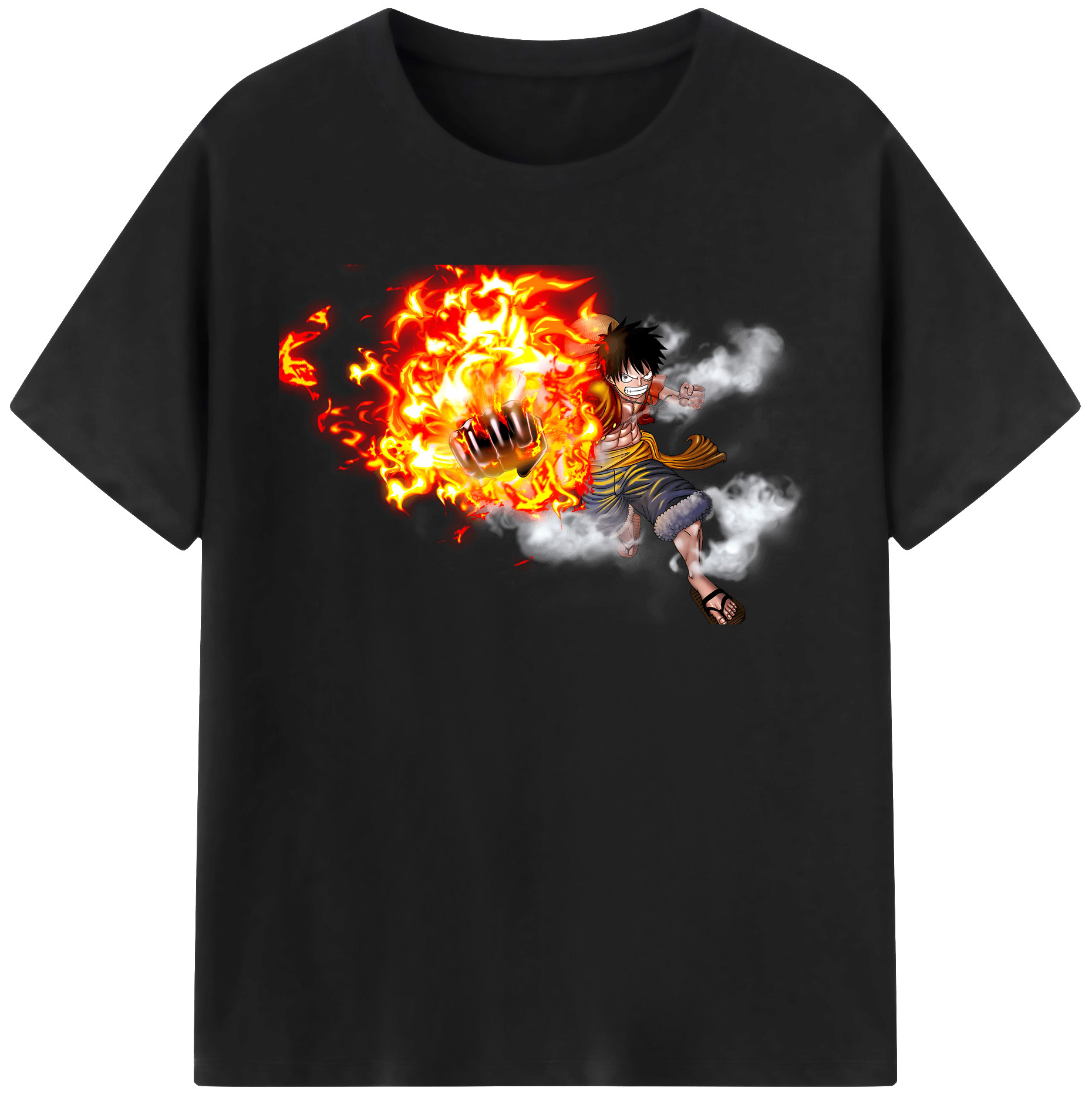 ワンピース モンキー・D・ルフィ ONE PIECE Monkey D. Luffy レディースカジュアルプリントTシャツ（綿100％）