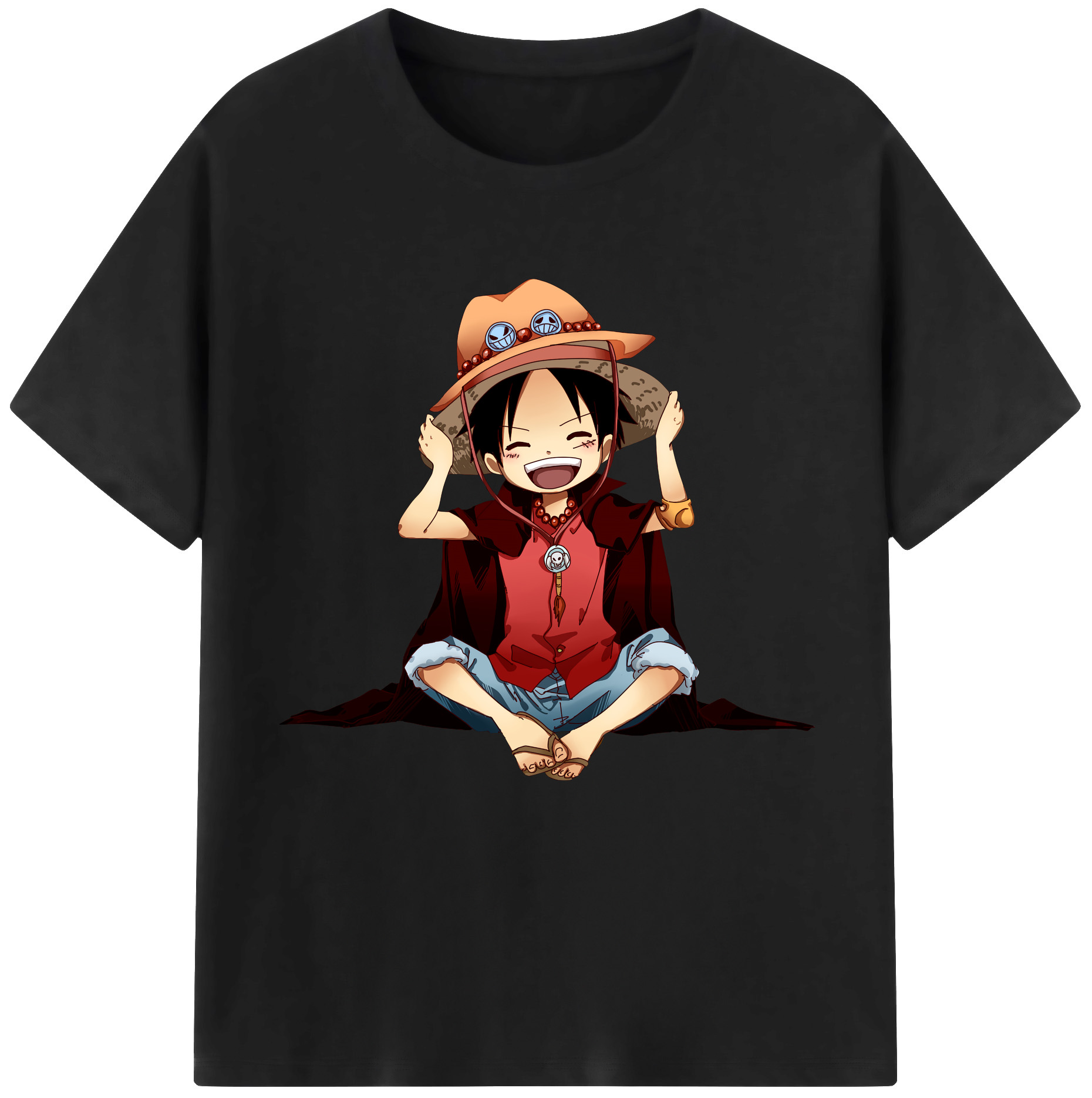 ワンピース モンキー・D・ルフィ ONE PIECE Monkey D. Luffy レディースカジュアルプリントTシャツ（綿100％）