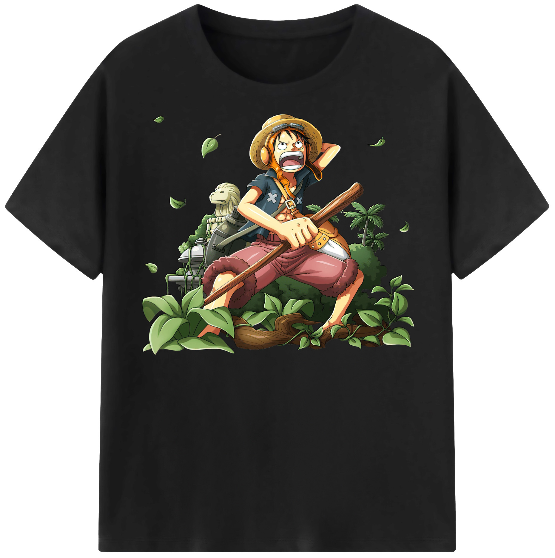 ワンピース モンキー・D・ルフィ ONE PIECE Monkey D. Luffy レディースカジュアルプリントTシャツ（綿100％）