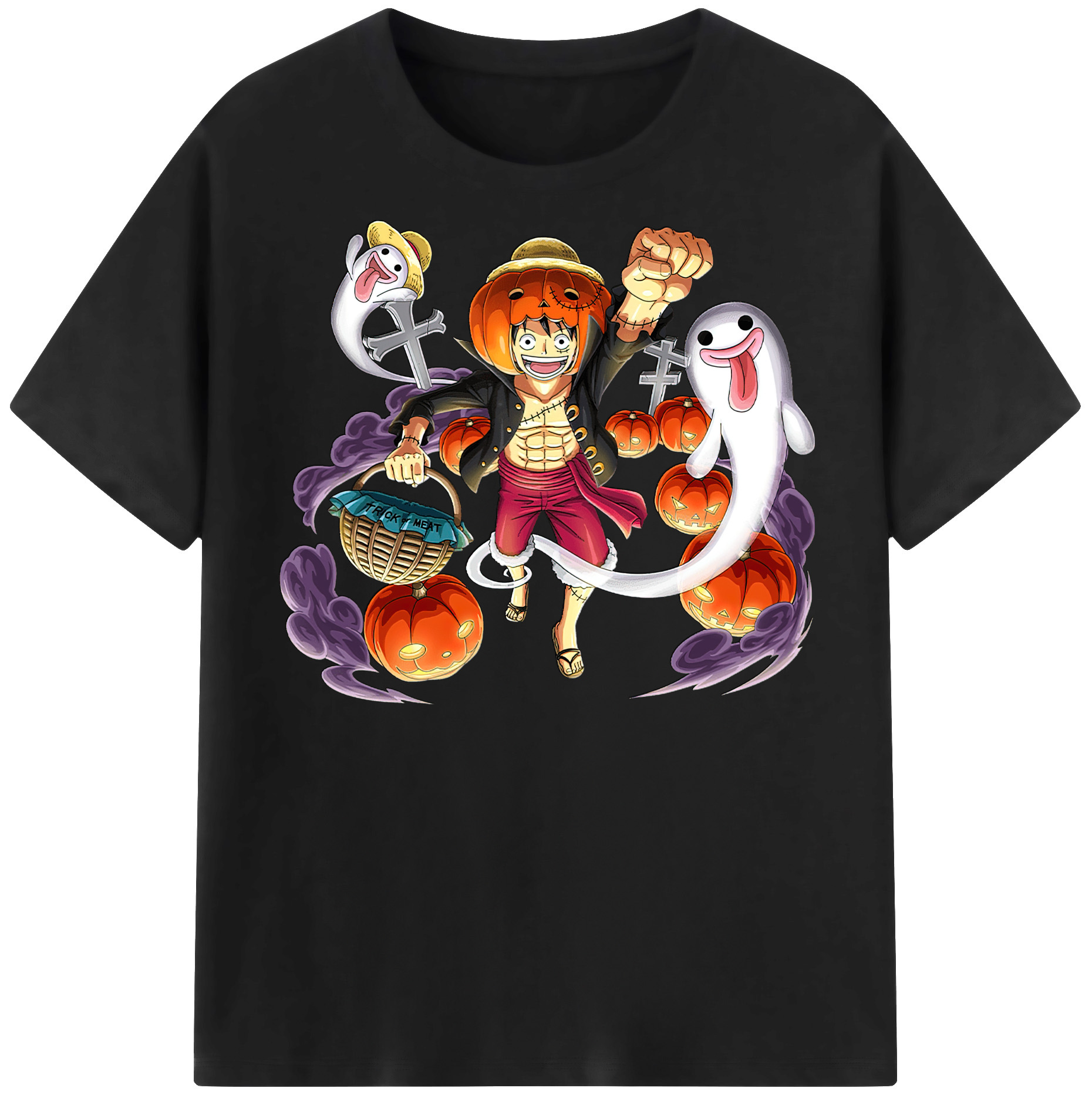 ワンピース モンキー・D・ルフィ ONE PIECE Monkey D. Luffy レディースカジュアルプリントTシャツ（綿100％）