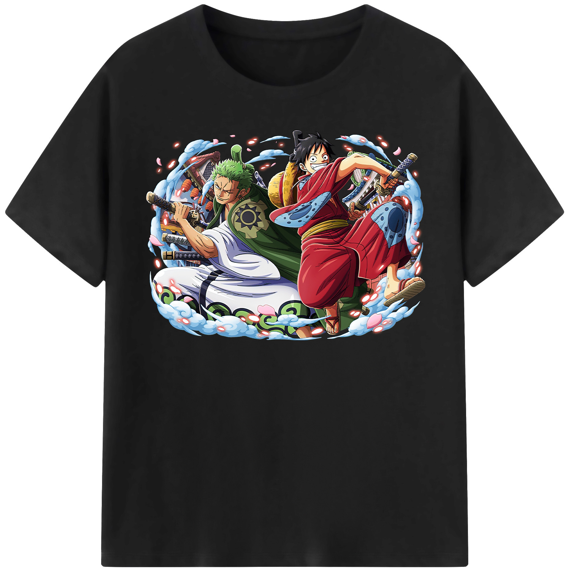 ワンピース モンキー・D・ルフィ ONE PIECE Monkey D. Luffy レディースカジュアルプリントTシャツ（綿100％）