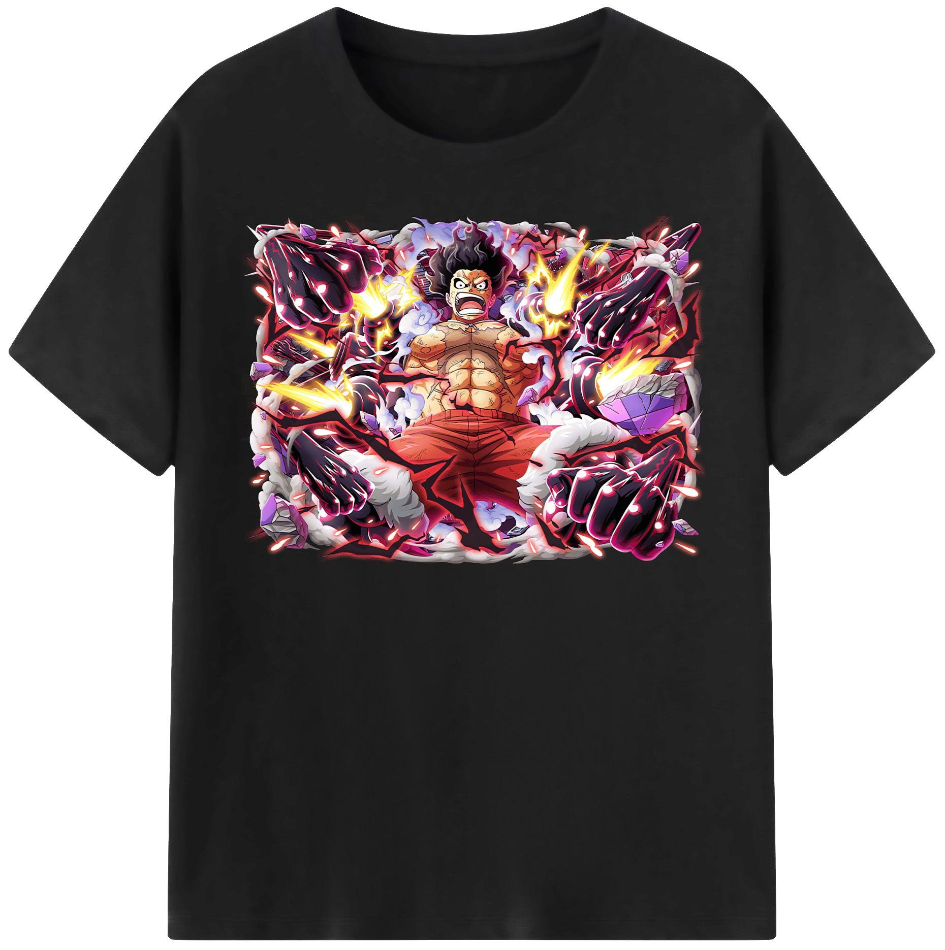 ワンピース モンキー・D・ルフィ ONE PIECE Monkey D. Luffy レディースカジュアルプリントTシャツ（綿100％）