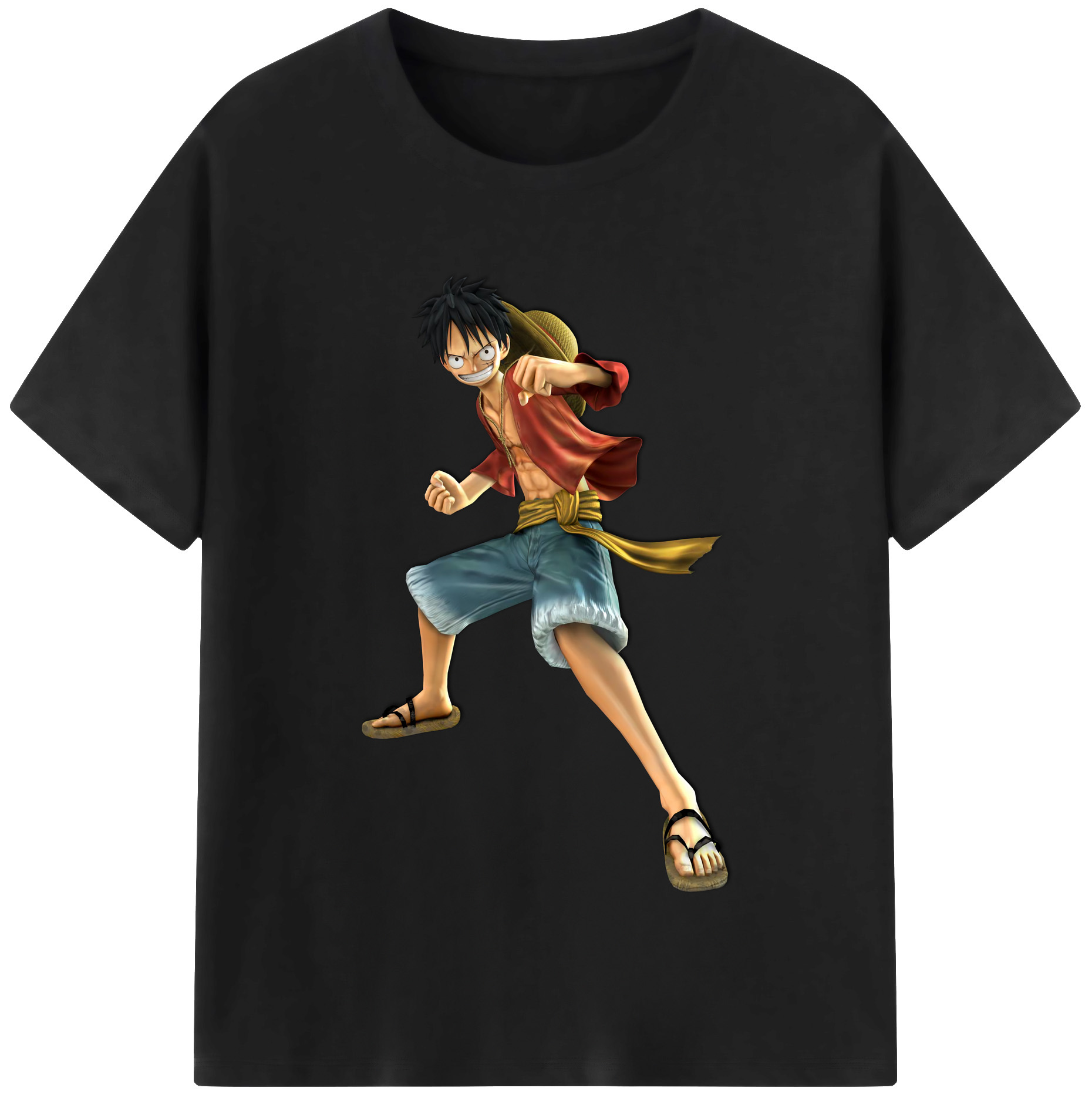 ワンピース モンキー・D・ルフィ ONE PIECE Monkey D. Luffy レディースカジュアルプリントTシャツ（綿100％）