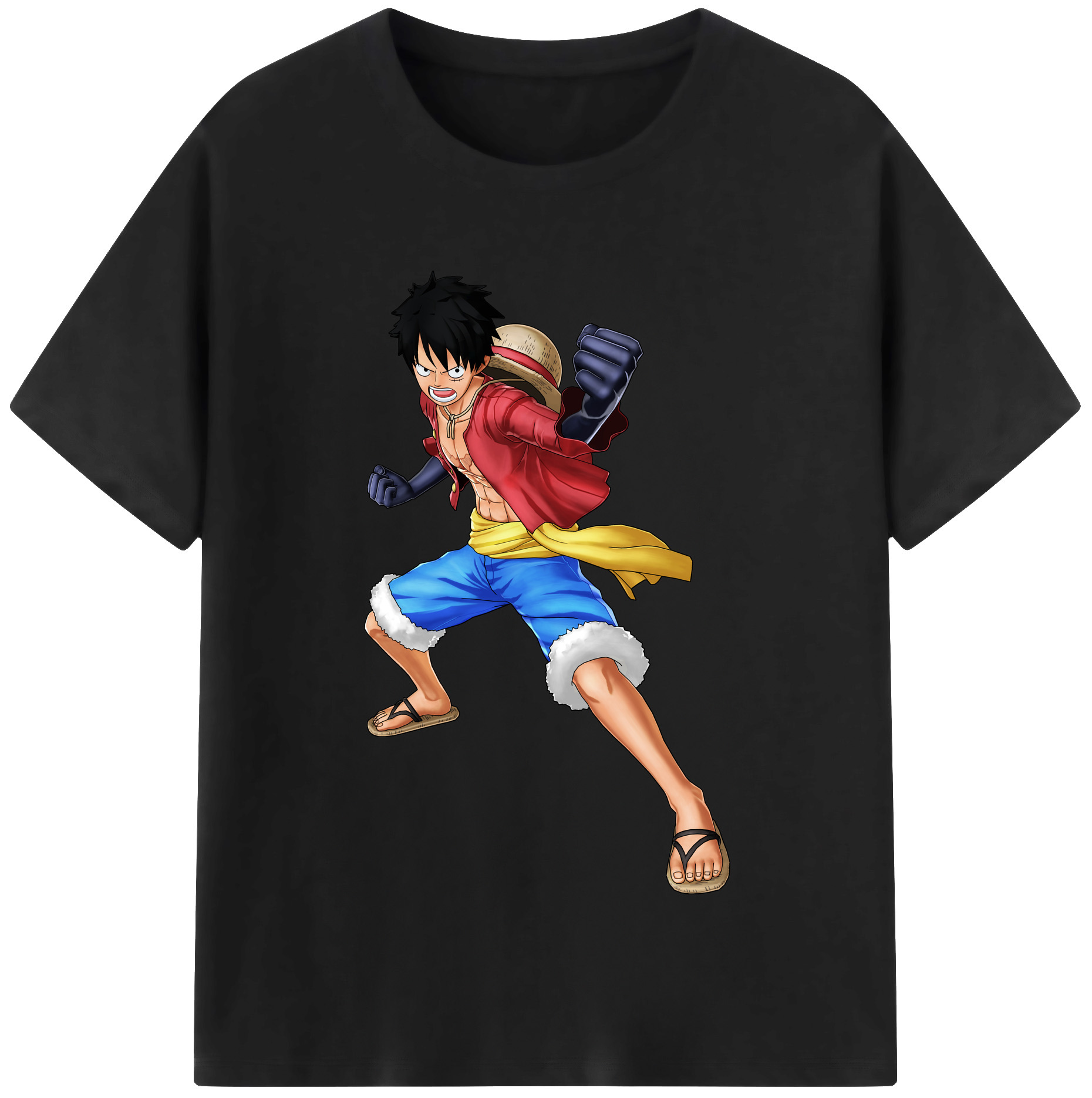 ワンピース モンキー・D・ルフィ ONE PIECE Monkey D. Luffy レディースカジュアルプリントTシャツ（綿100％）