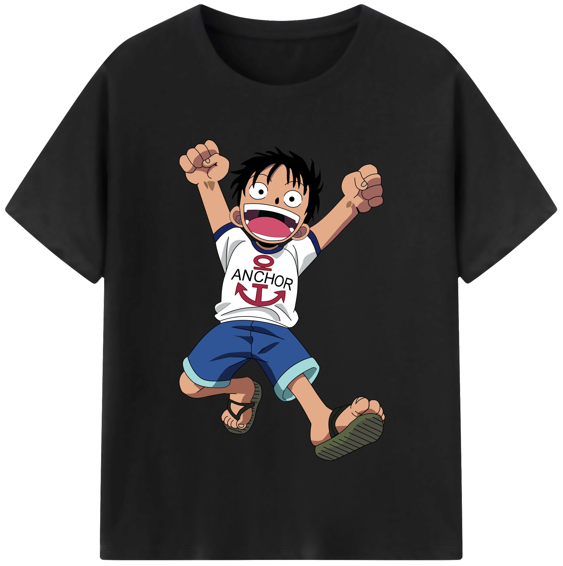 ワンピース モンキー・D・ルフィ ONE PIECE Monkey D. Luffy レディースカジュアルプリントTシャツ（綿100％）