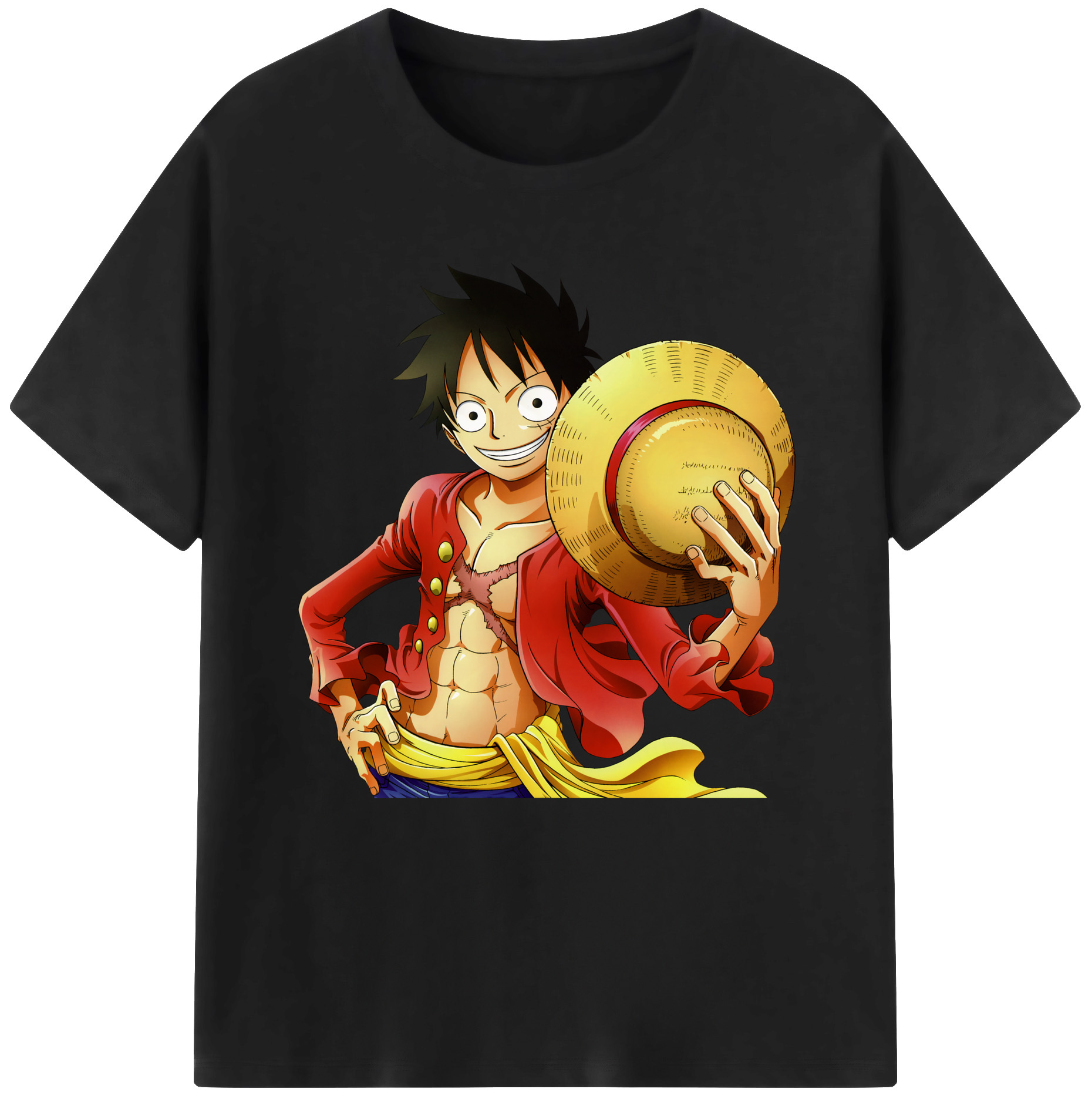 ワンピース モンキー・D・ルフィ ONE PIECE Monkey D. Luffy レディースカジュアルプリントTシャツ（綿100％）