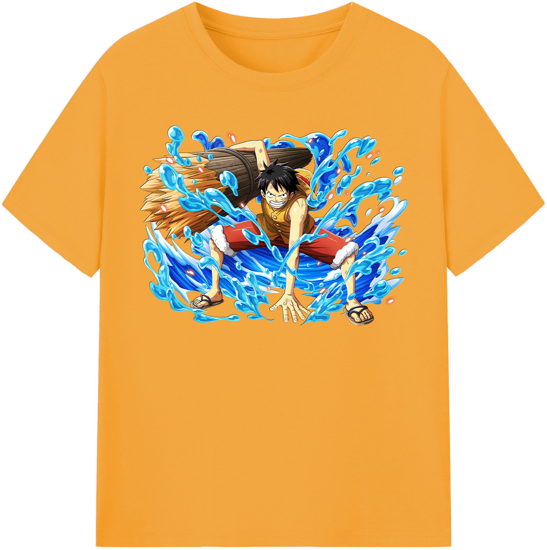 ワンピース モンキー・D・ルフィ ONE PIECE Monkey D. Luffy レディースカジュアルプリントTシャツ（綿100％）
