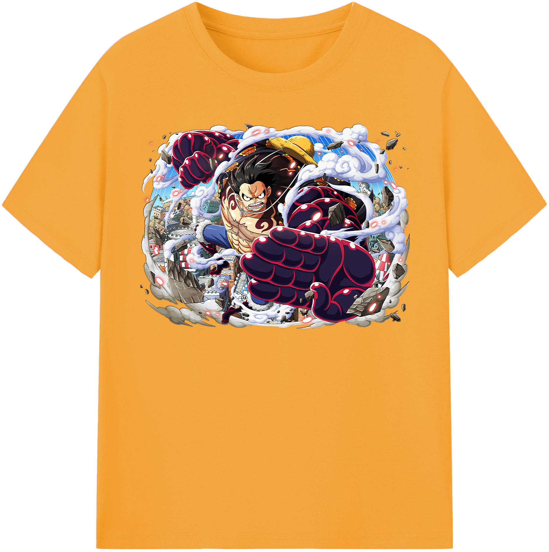 ワンピース モンキー・D・ルフィ ONE PIECE Monkey D. Luffy レディースカジュアルプリントTシャツ（綿100％）