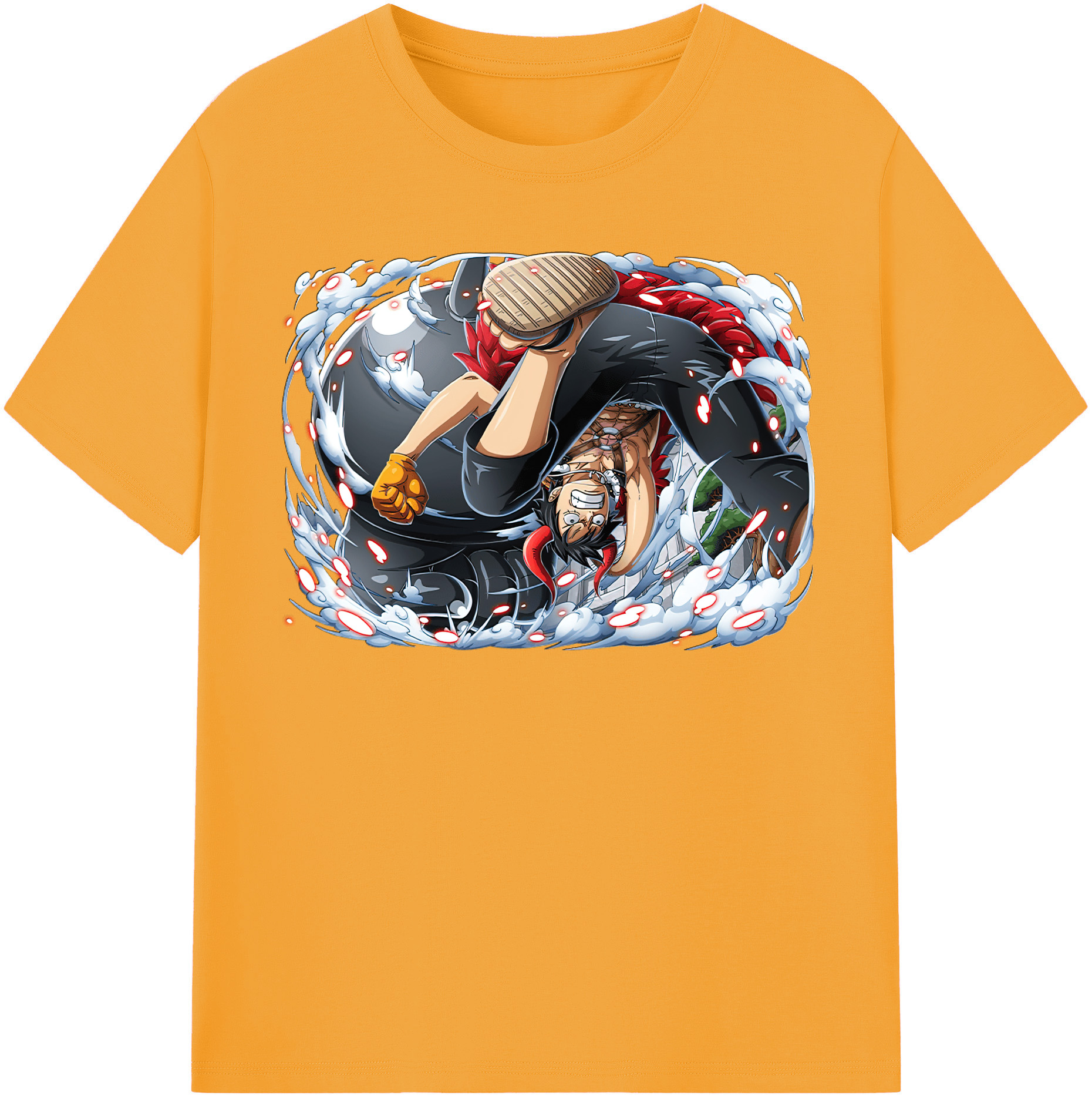 ワンピース モンキー・D・ルフィ ONE PIECE Monkey D. Luffy レディースカジュアルプリントTシャツ（綿100％）