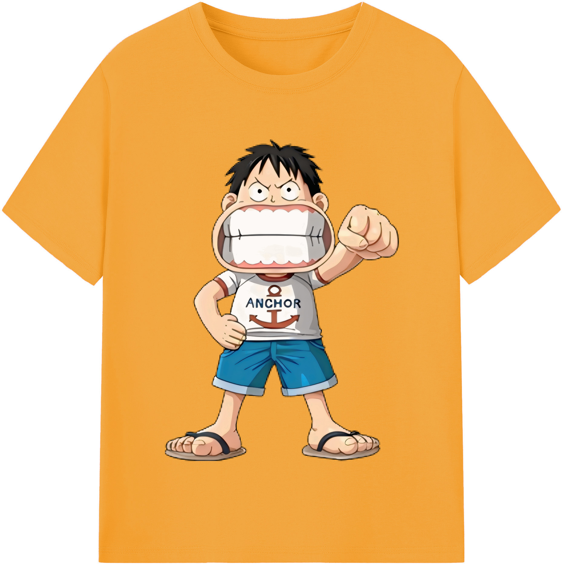 ワンピース モンキー・D・ルフィ ONE PIECE Monkey D. Luffy レディースカジュアルプリントTシャツ（綿100％）