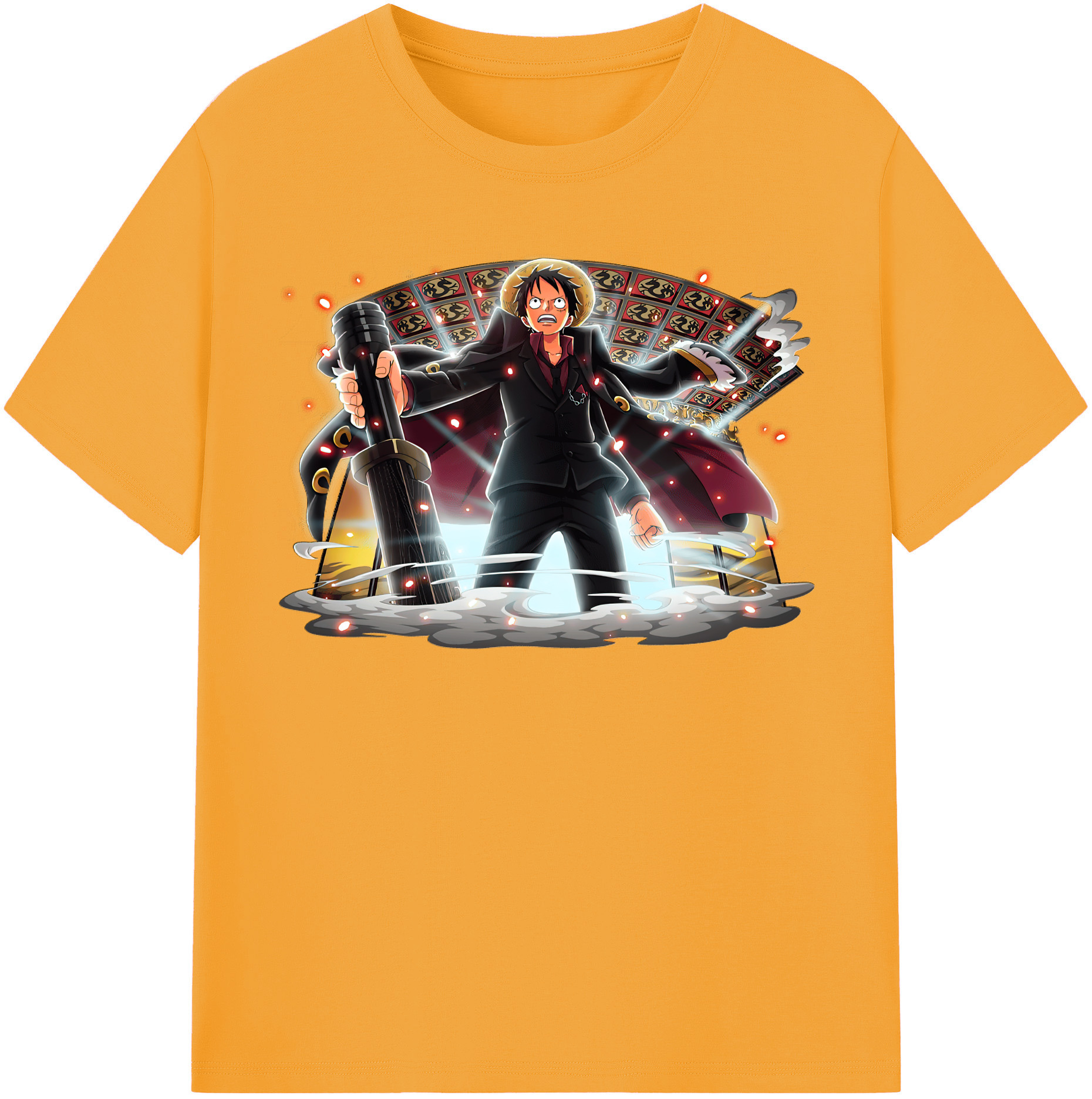 ワンピース モンキー・D・ルフィ ONE PIECE Monkey D. Luffy レディースカジュアルプリントTシャツ（綿100％）