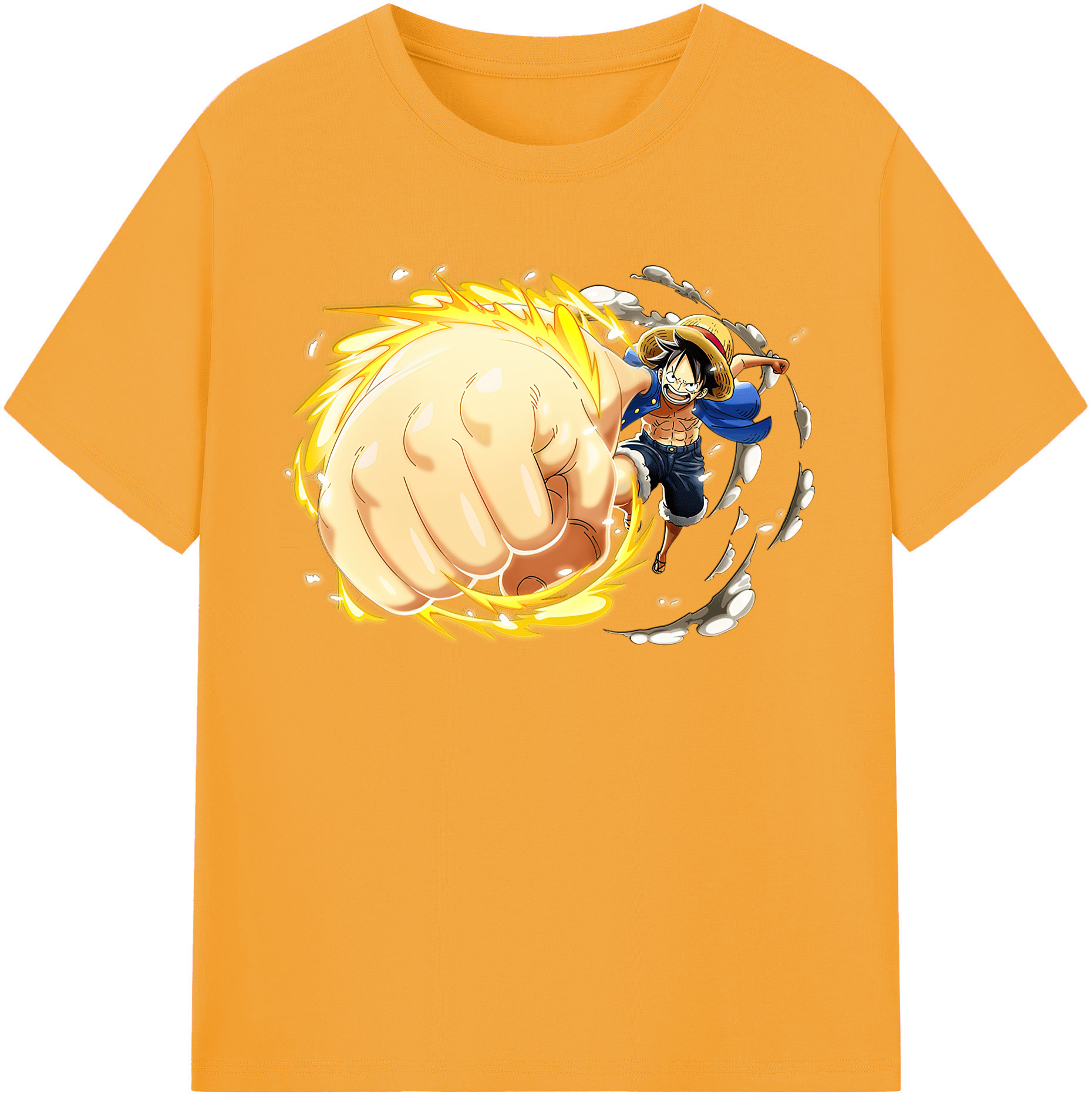 ワンピース モンキー・D・ルフィ ONE PIECE Monkey D. Luffy レディースカジュアルプリントTシャツ（綿100％）