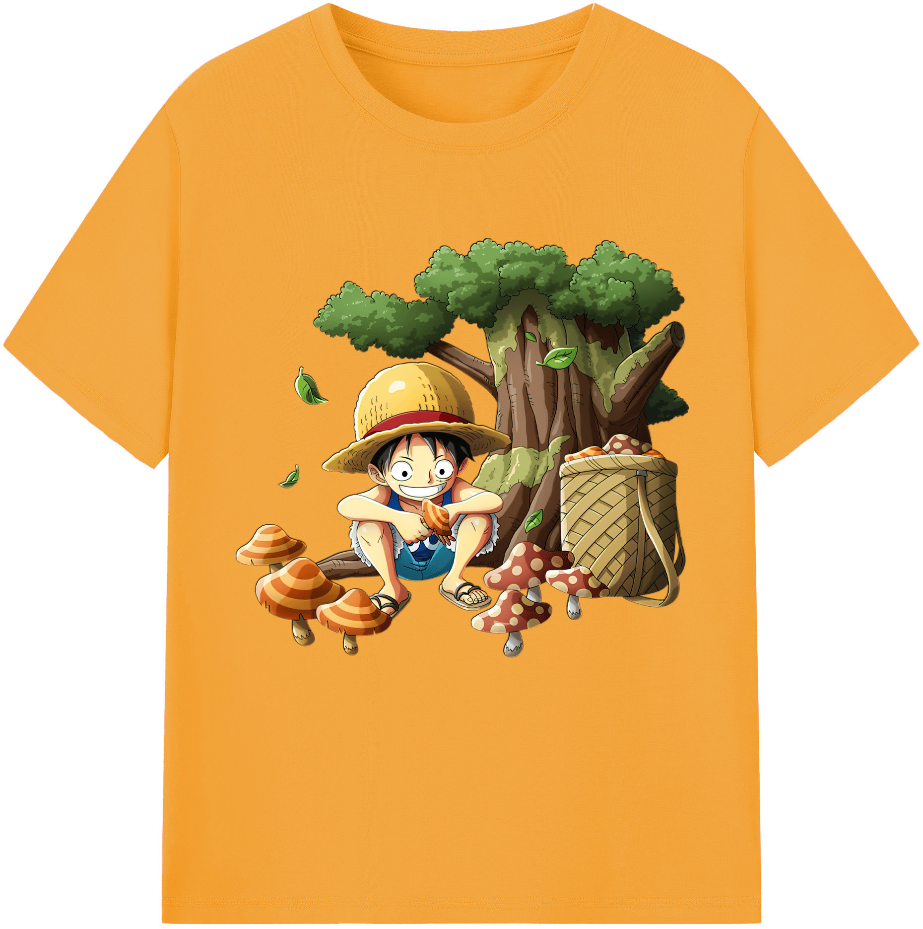 ワンピース モンキー・D・ルフィ ONE PIECE Monkey D. Luffy レディースカジュアルプリントTシャツ（綿100％）