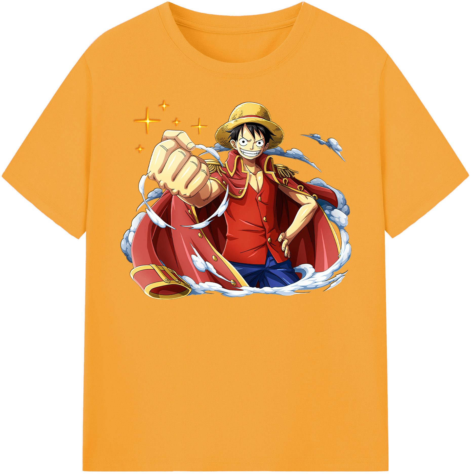 ワンピース モンキー・D・ルフィ ONE PIECE Monkey D. Luffy レディースカジュアルプリントTシャツ（綿100％）