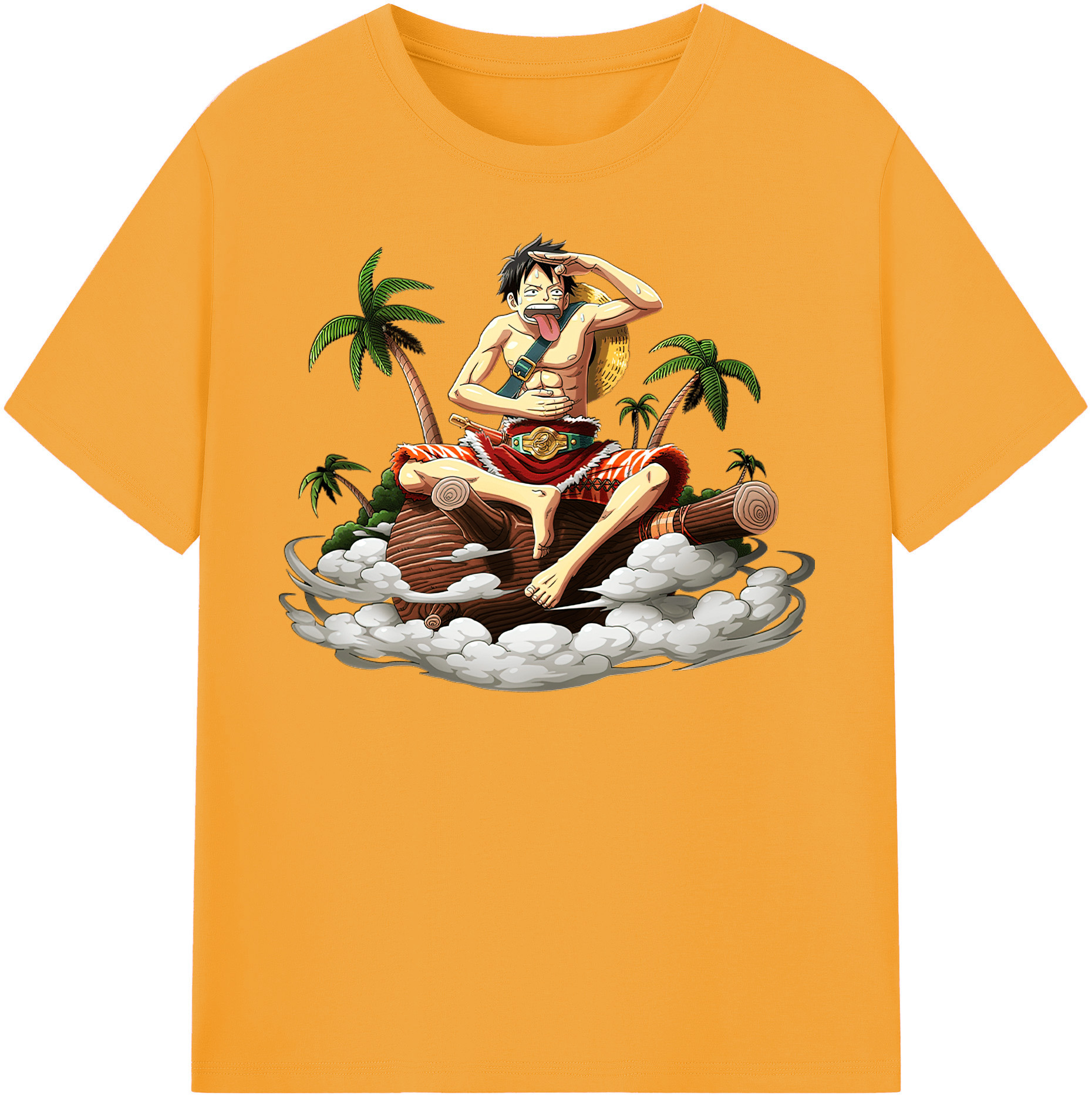 ワンピース モンキー・D・ルフィ ONE PIECE Monkey D. Luffy レディースカジュアルプリントTシャツ（綿100％）