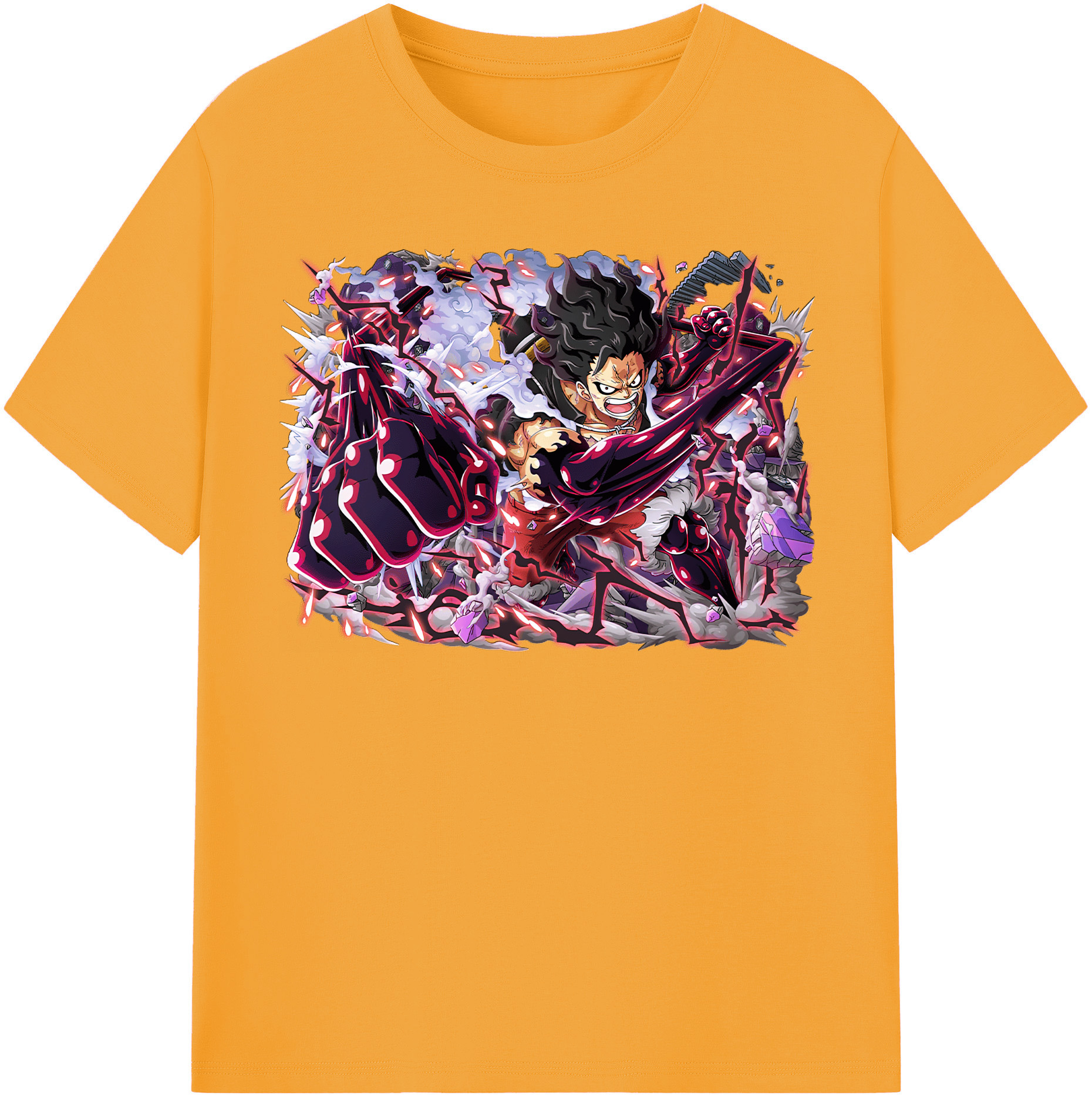 ワンピース モンキー・D・ルフィ ONE PIECE Monkey D. Luffy レディースカジュアルプリントTシャツ（綿100％）