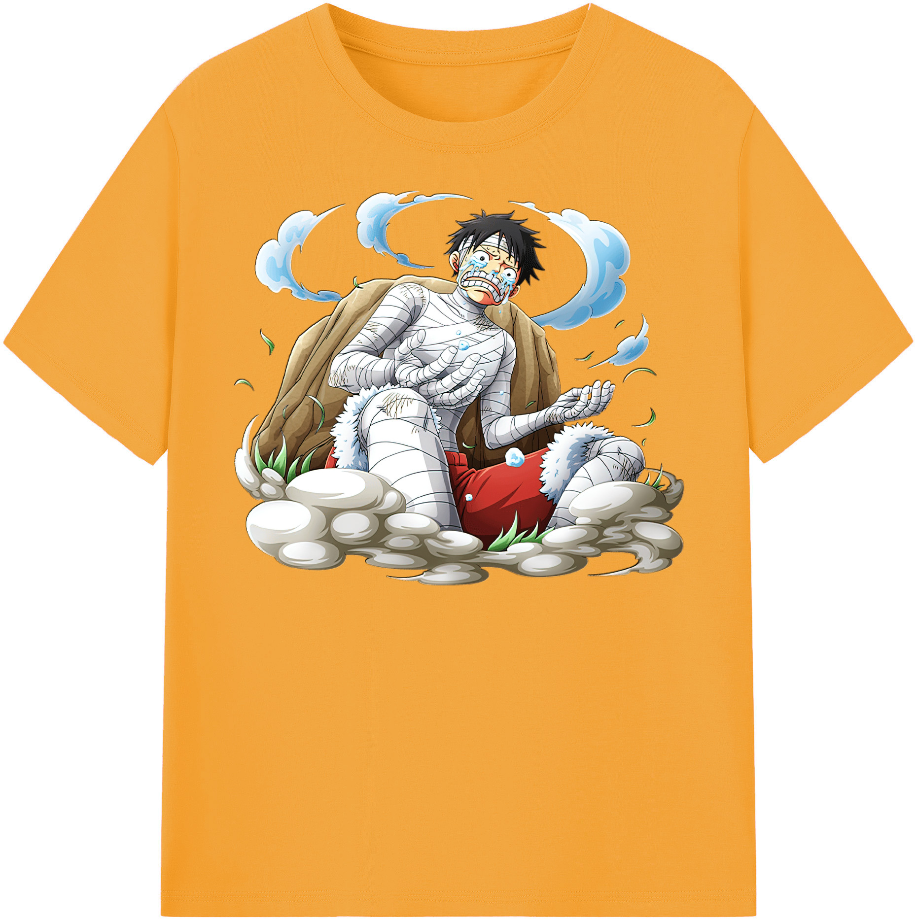 ワンピース モンキー・D・ルフィ ONE PIECE Monkey D. Luffy レディースカジュアルプリントTシャツ（綿100％）