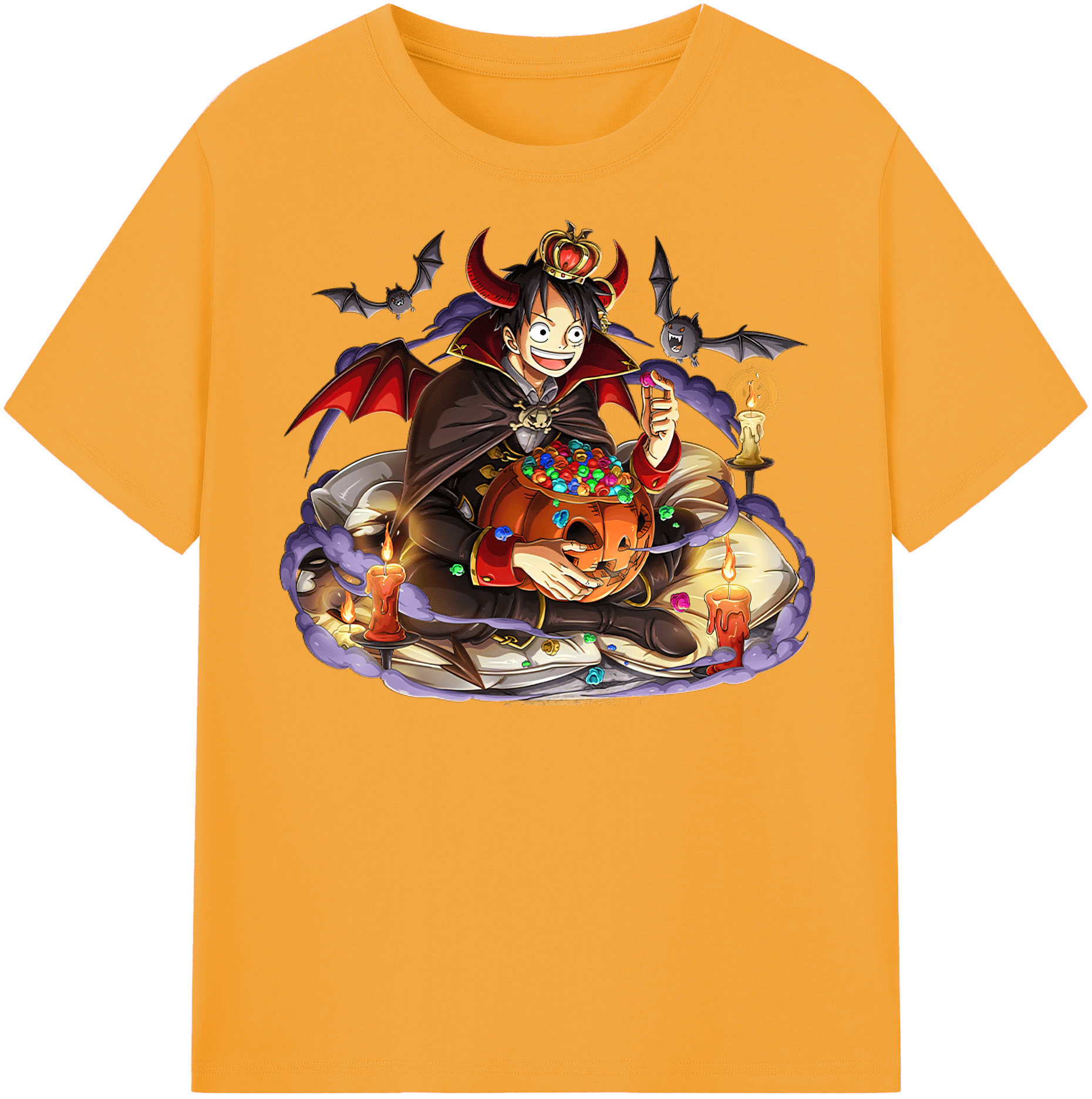 ワンピース モンキー・D・ルフィ ONE PIECE Monkey D. Luffy レディースカジュアルプリントTシャツ（綿100％）