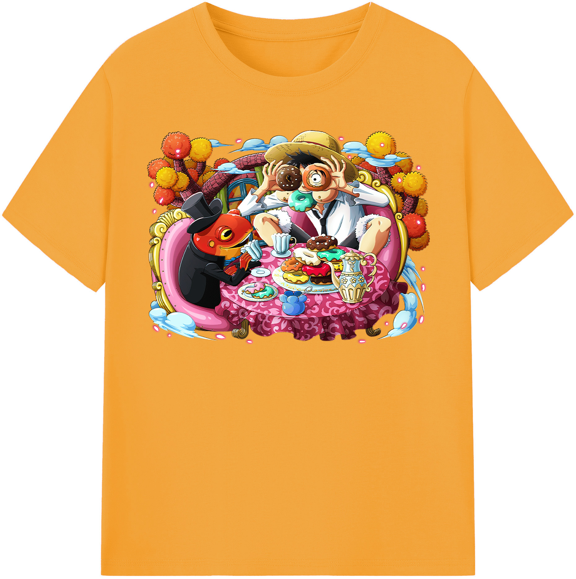ワンピース モンキー・D・ルフィ ONE PIECE Monkey D. Luffy レディースカジュアルプリントTシャツ（綿100％）