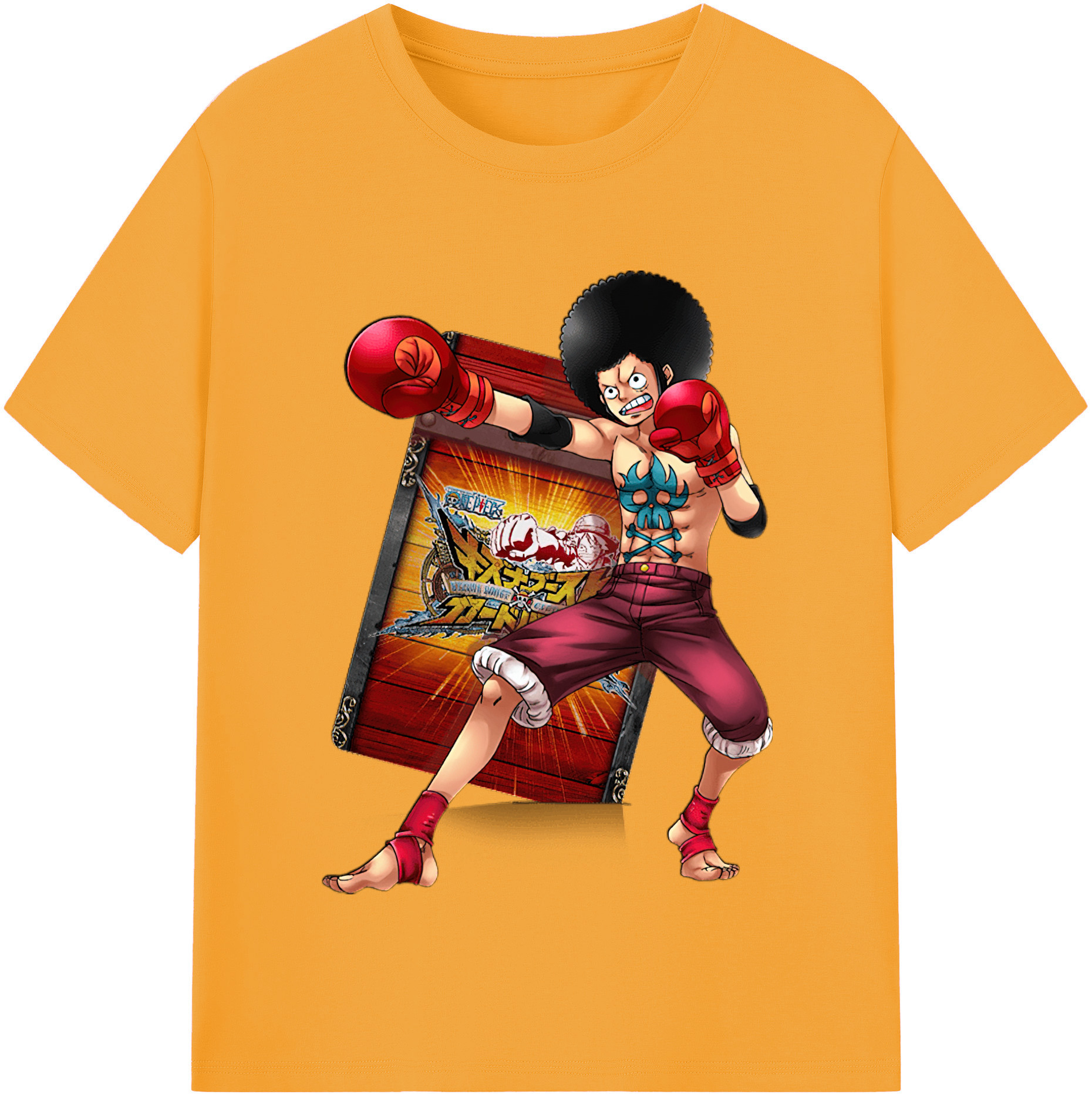 ワンピース モンキー・D・ルフィ ONE PIECE Monkey D. Luffy レディースカジュアルプリントTシャツ（綿100％）