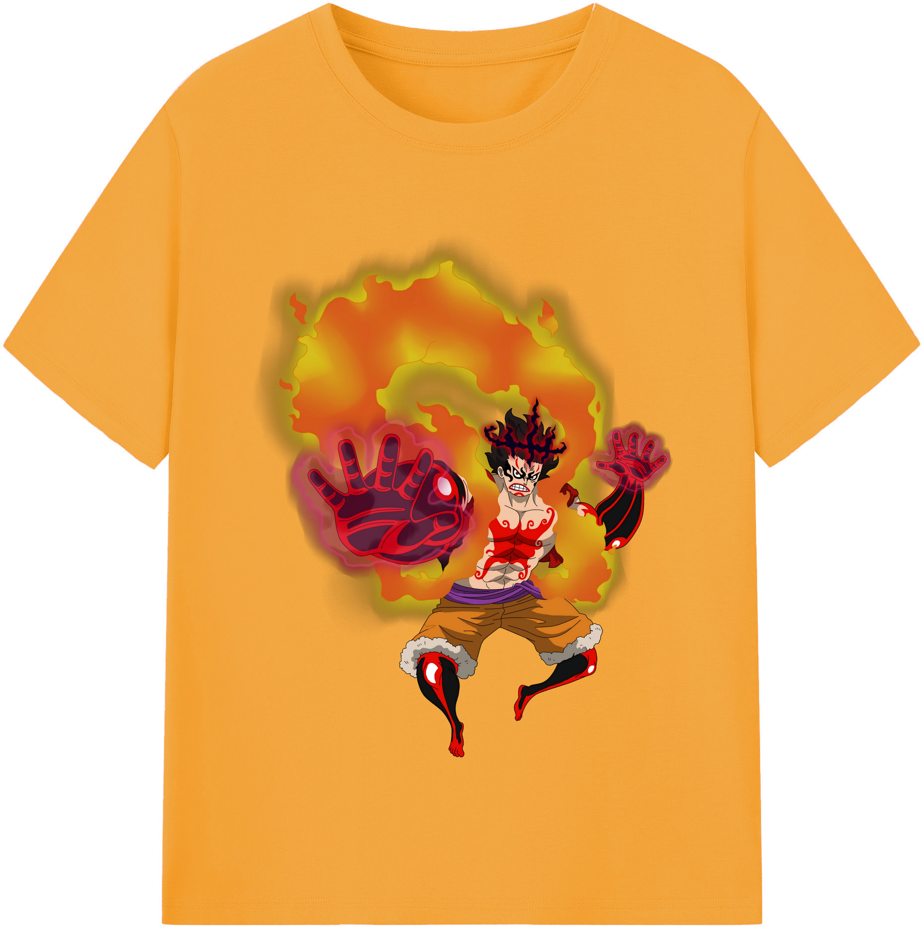 ワンピース モンキー・D・ルフィ ONE PIECE Monkey D. Luffy レディースカジュアルプリントTシャツ（綿100％）