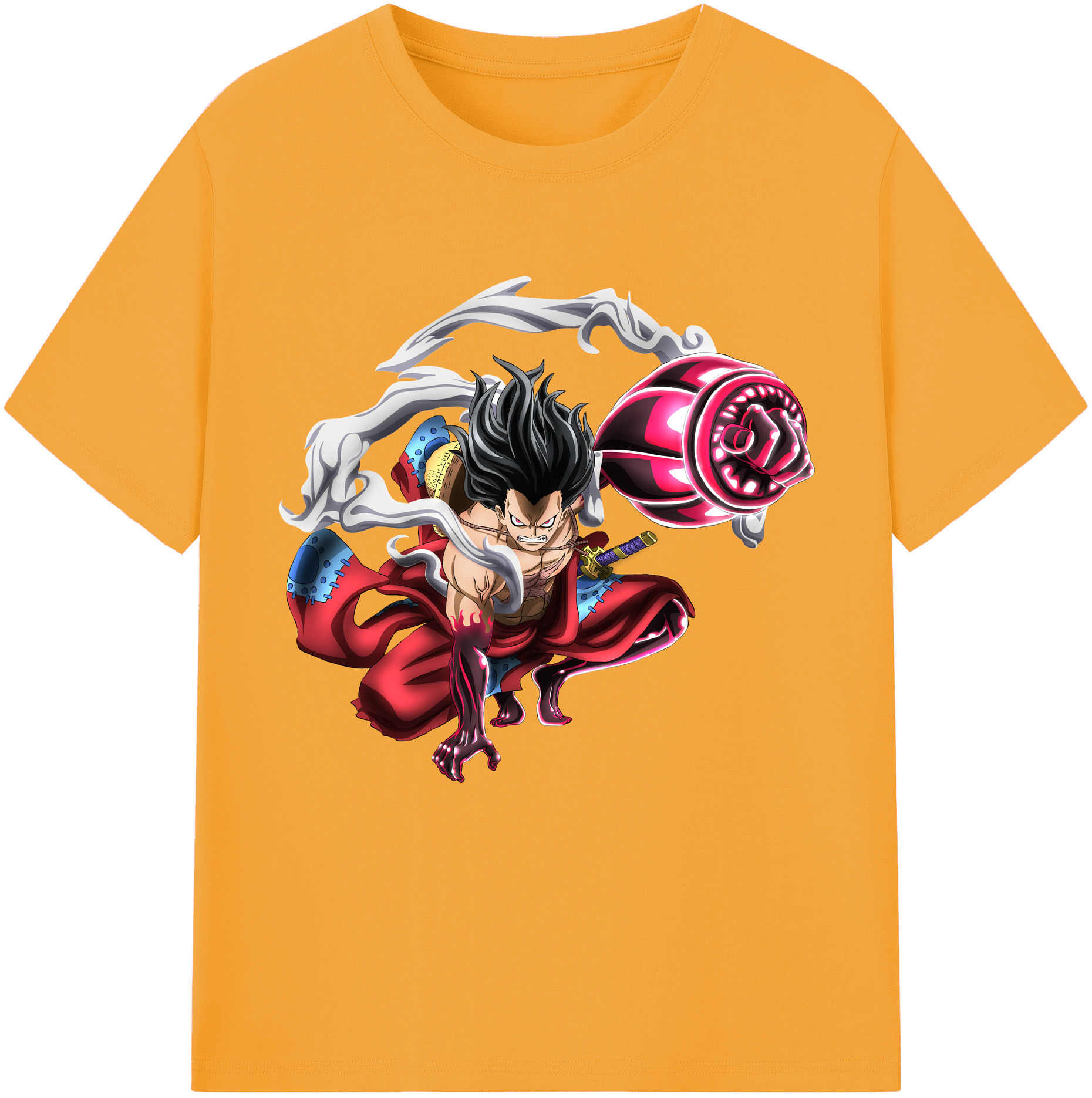ワンピース モンキー・D・ルフィ ONE PIECE Monkey D. Luffy レディースカジュアルプリントTシャツ（綿100％）