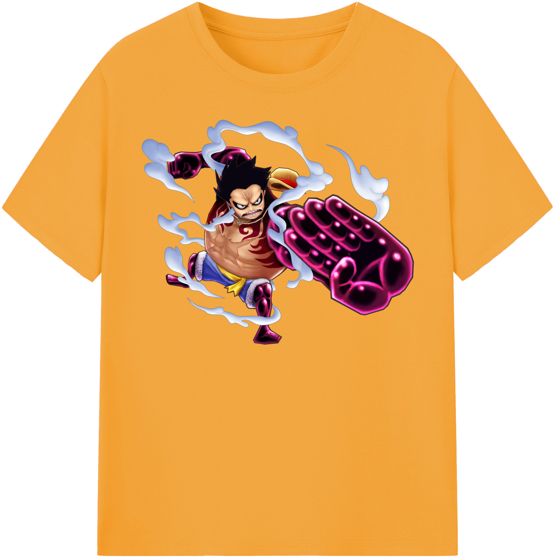 ワンピース モンキー・D・ルフィ ONE PIECE Monkey D. Luffy レディースカジュアルプリントTシャツ（綿100％）
