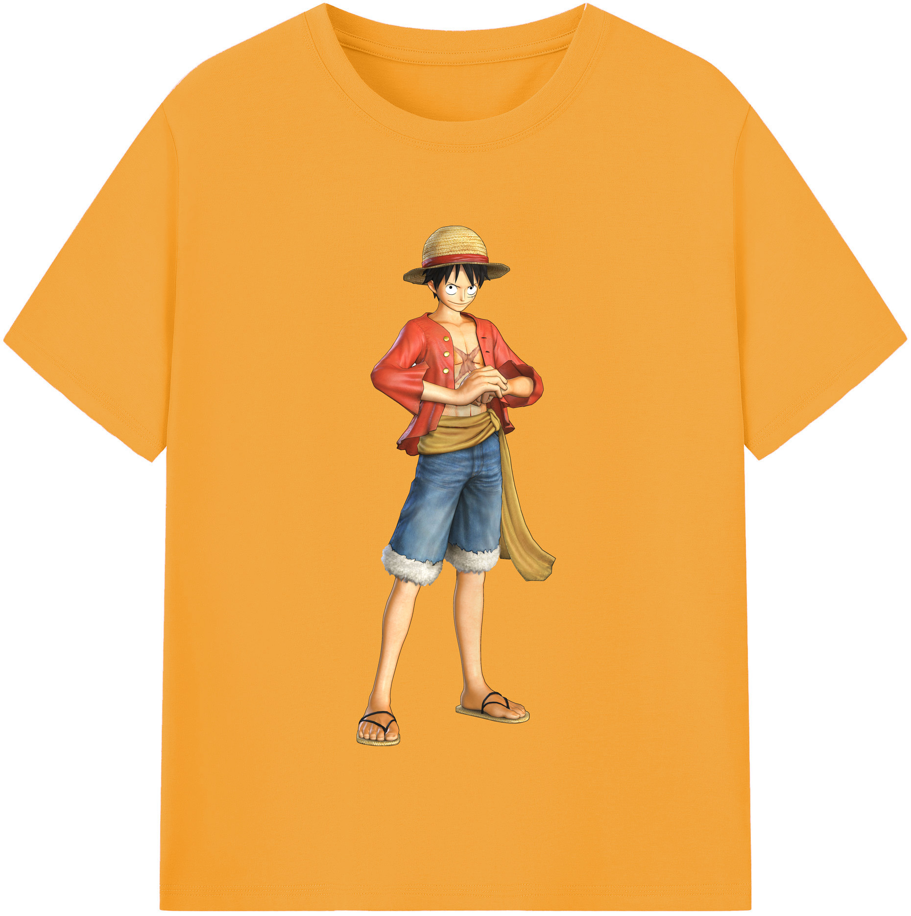ワンピース モンキー・D・ルフィ ONE PIECE Monkey D. Luffy レディースカジュアルプリントTシャツ（綿100％）