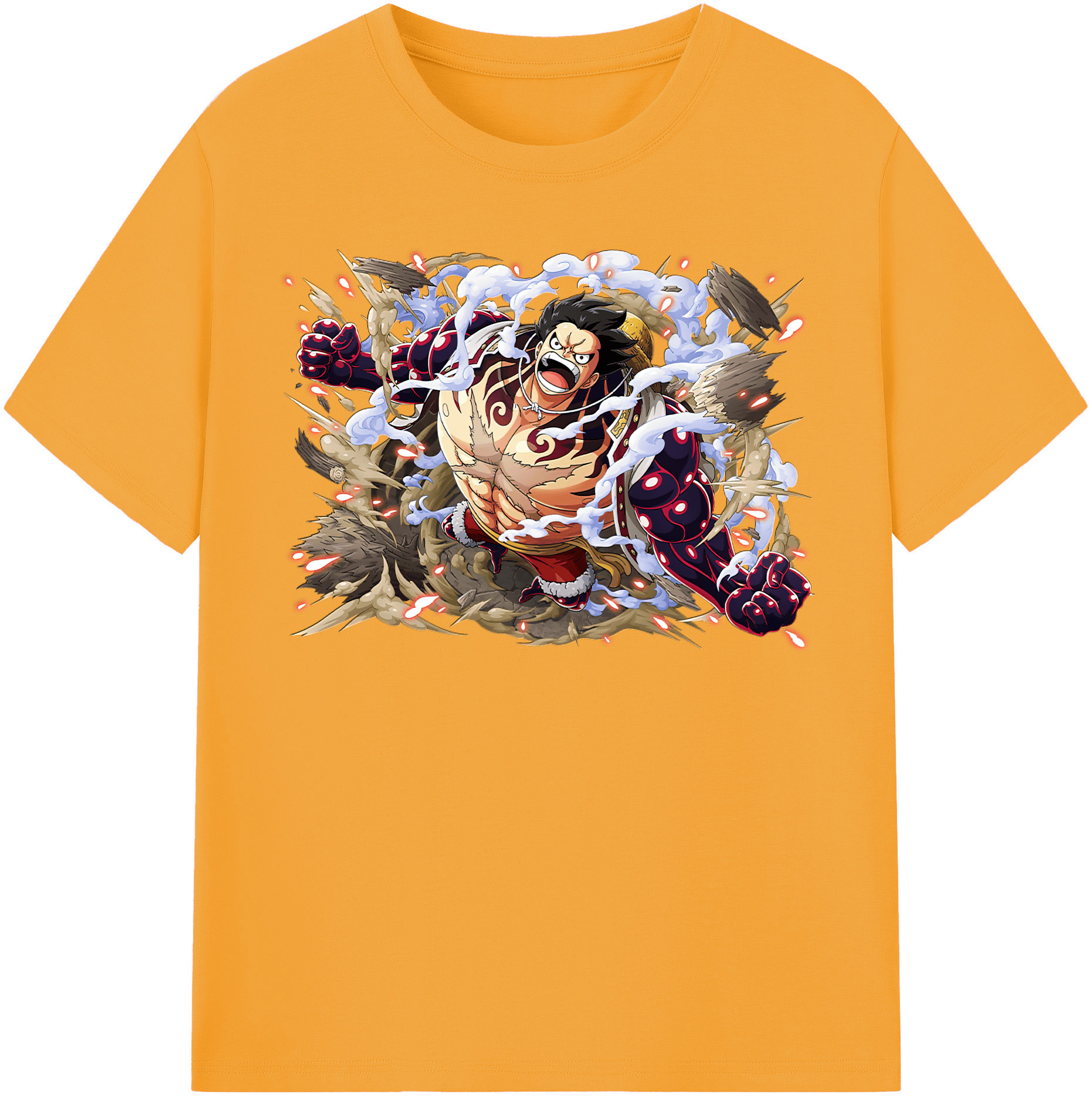 ワンピース モンキー・D・ルフィ ONE PIECE Monkey D. Luffy レディースカジュアルプリントTシャツ（綿100％）