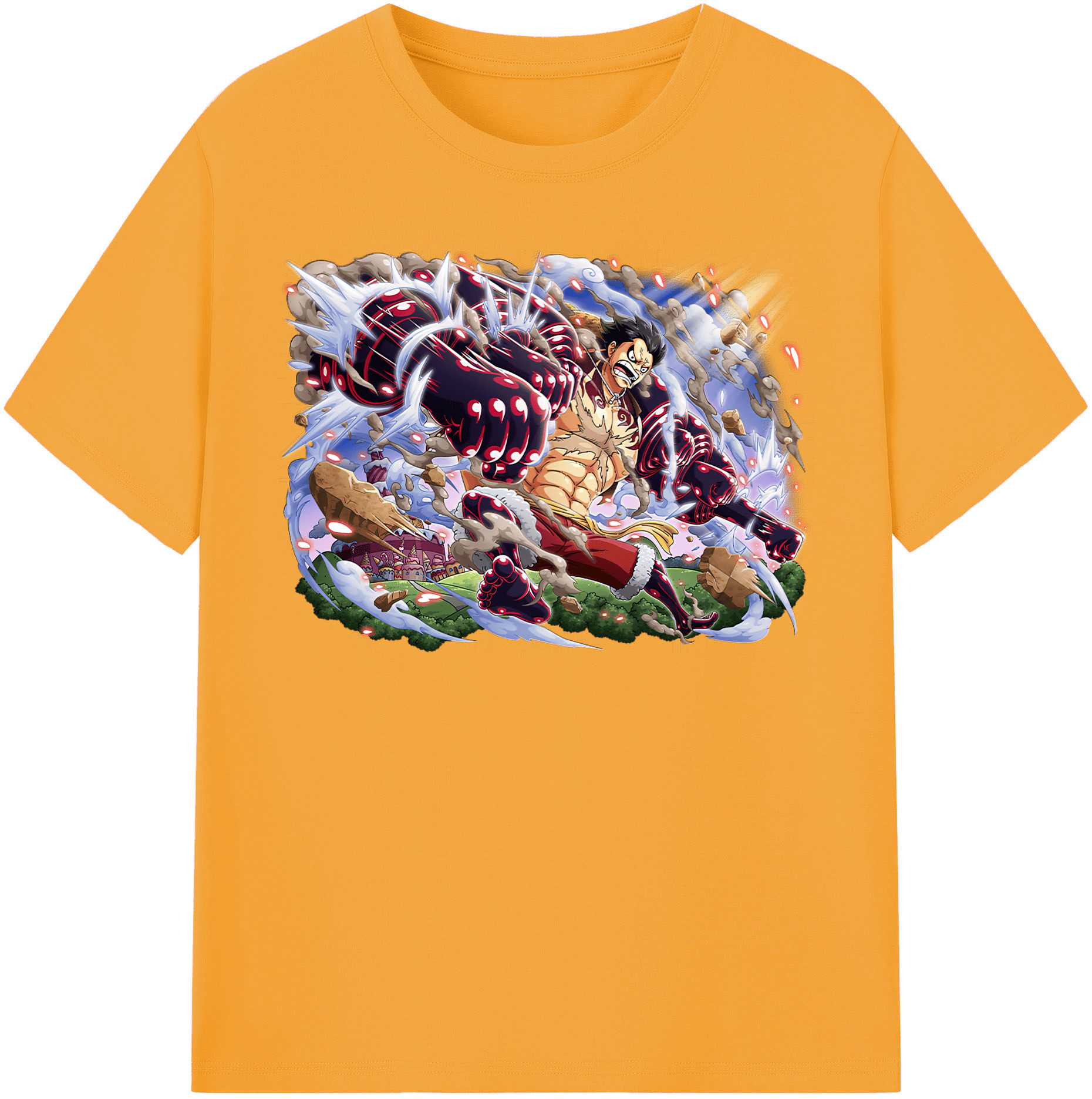 ワンピース モンキー・D・ルフィ ONE PIECE Monkey D. Luffy レディースカジュアルプリントTシャツ（綿100％）