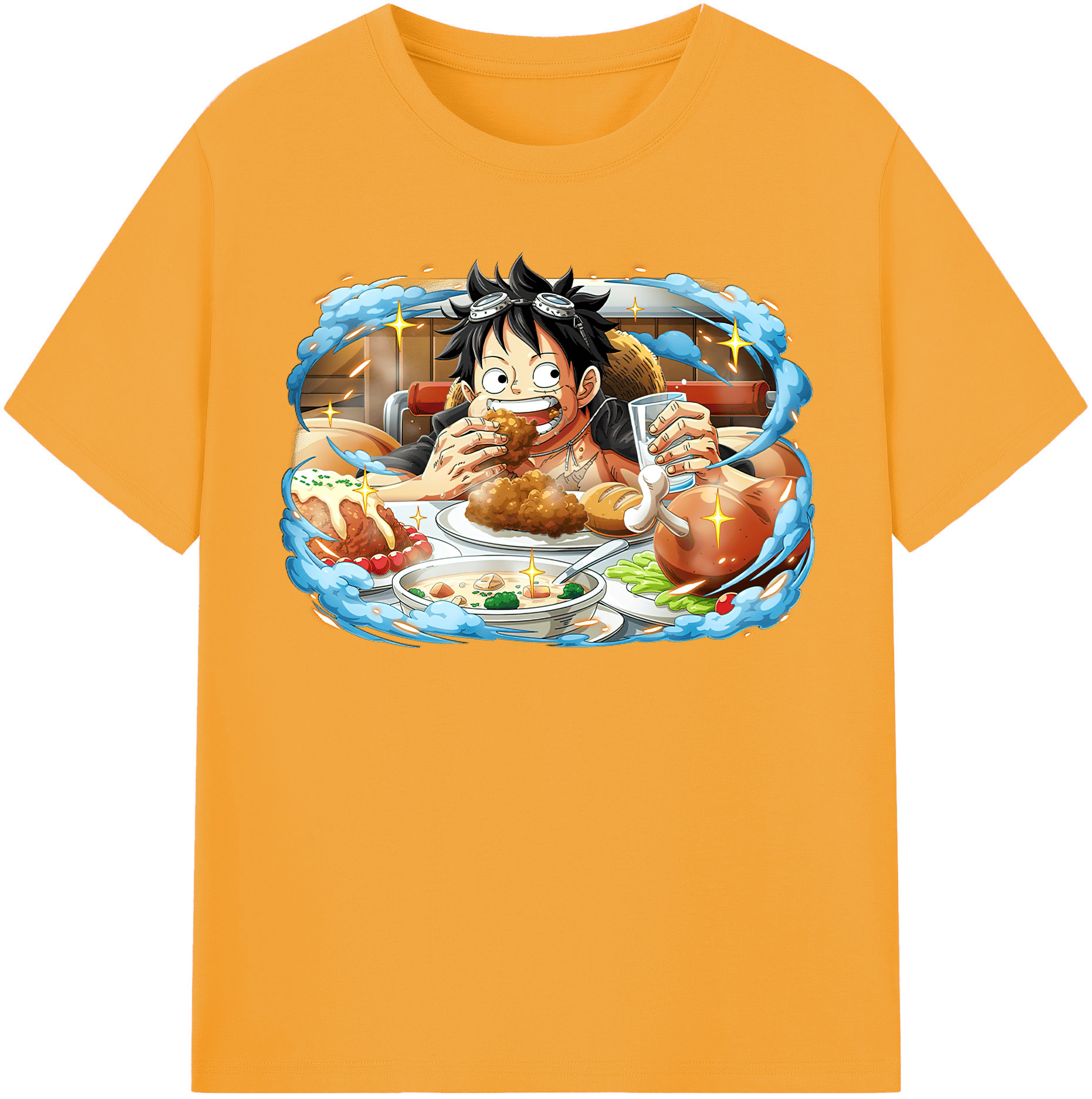 ワンピース モンキー・D・ルフィ ONE PIECE Monkey D. Luffy レディースカジュアルプリントTシャツ（綿100％）