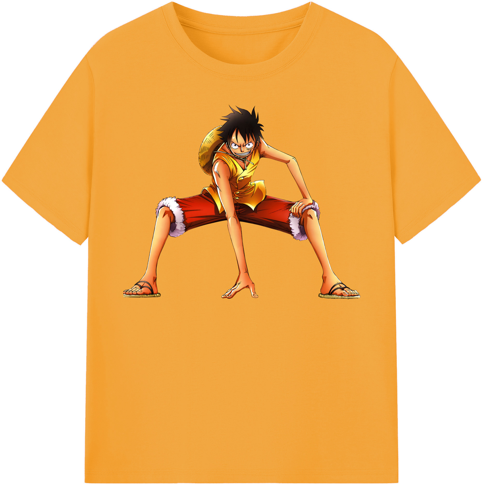 ワンピース モンキー・D・ルフィ ONE PIECE Monkey D. Luffy レディースカジュアルプリントTシャツ（綿100％）