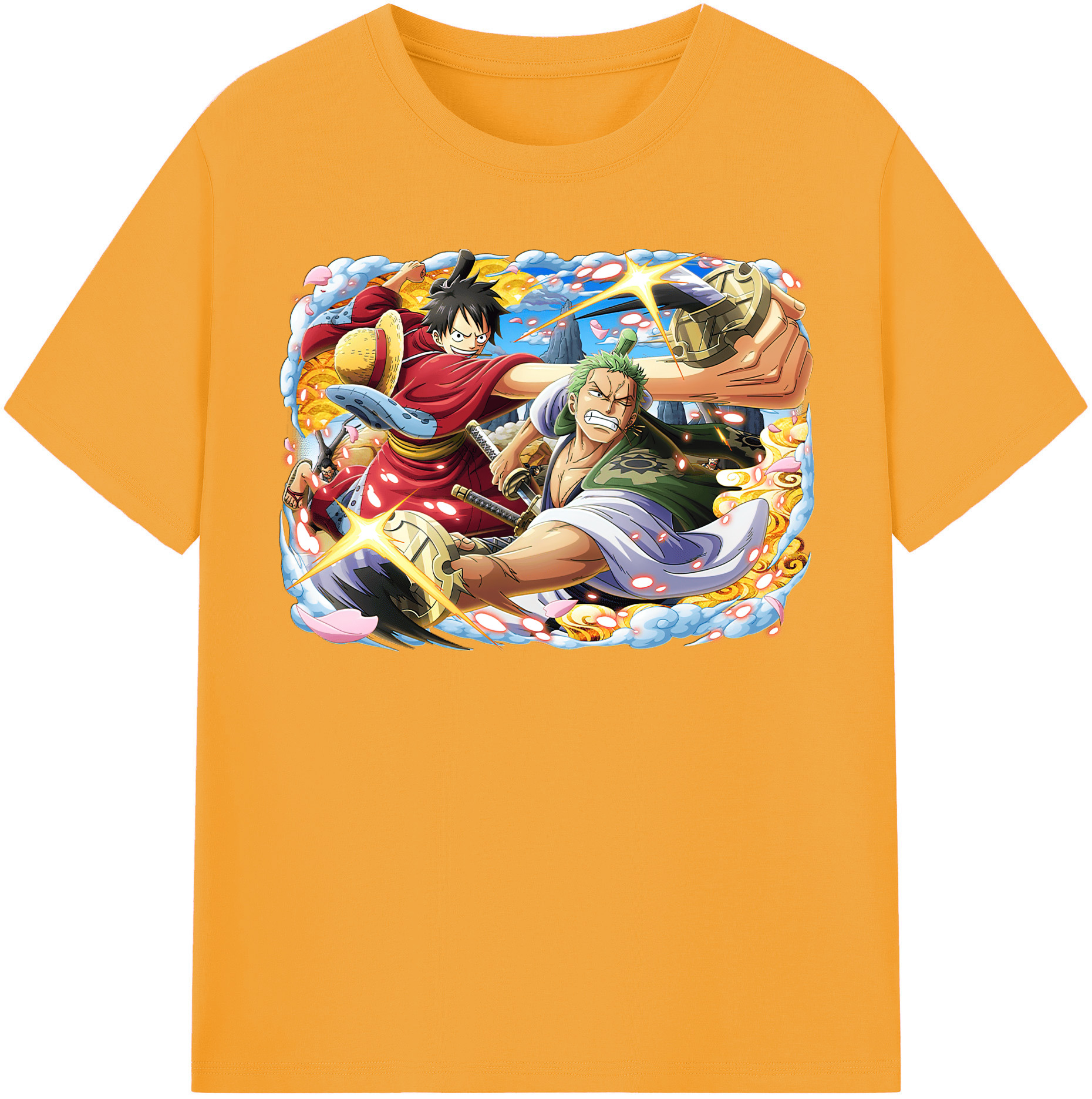 ワンピース モンキー・D・ルフィ ONE PIECE Monkey D. Luffy レディースカジュアルプリントTシャツ（綿100％）