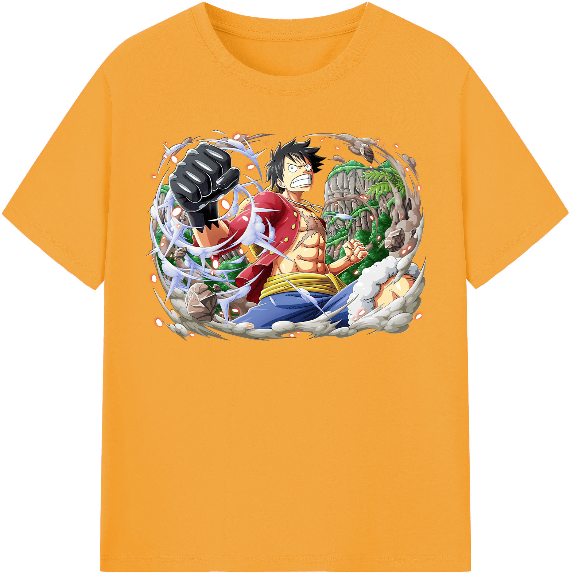 ワンピース モンキー・D・ルフィ ONE PIECE Monkey D. Luffy レディースカジュアルプリントTシャツ（綿100％）