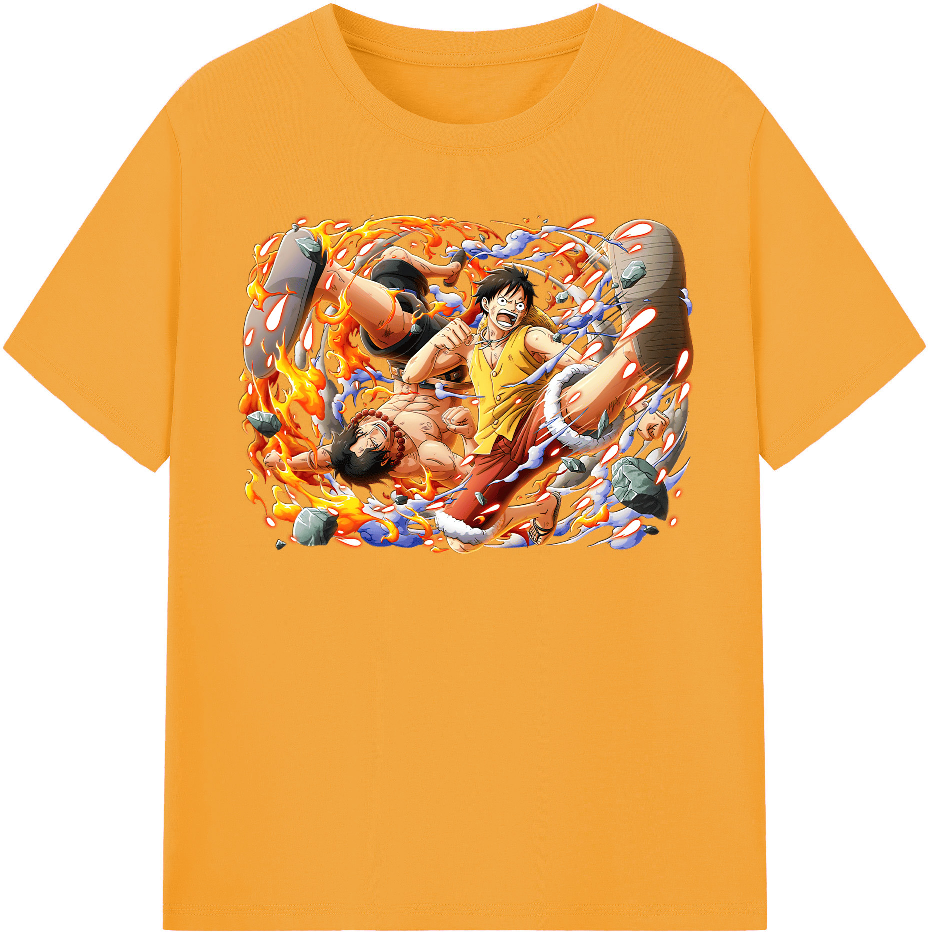 ワンピース モンキー・D・ルフィ ONE PIECE Monkey D. Luffy レディースカジュアルプリントTシャツ（綿100％）