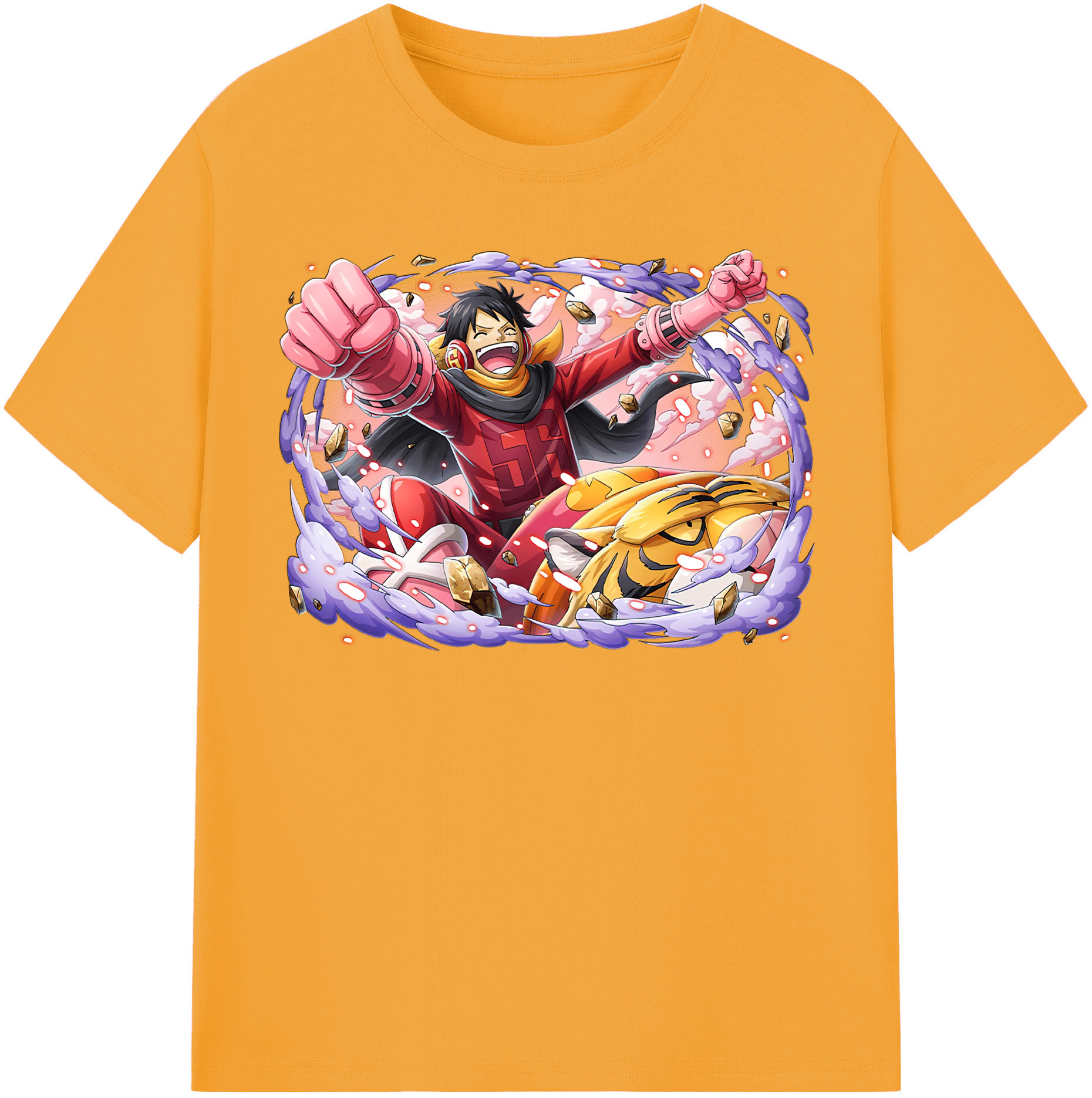 ワンピース モンキー・D・ルフィ ONE PIECE Monkey D. Luffy レディースカジュアルプリントTシャツ（綿100％）