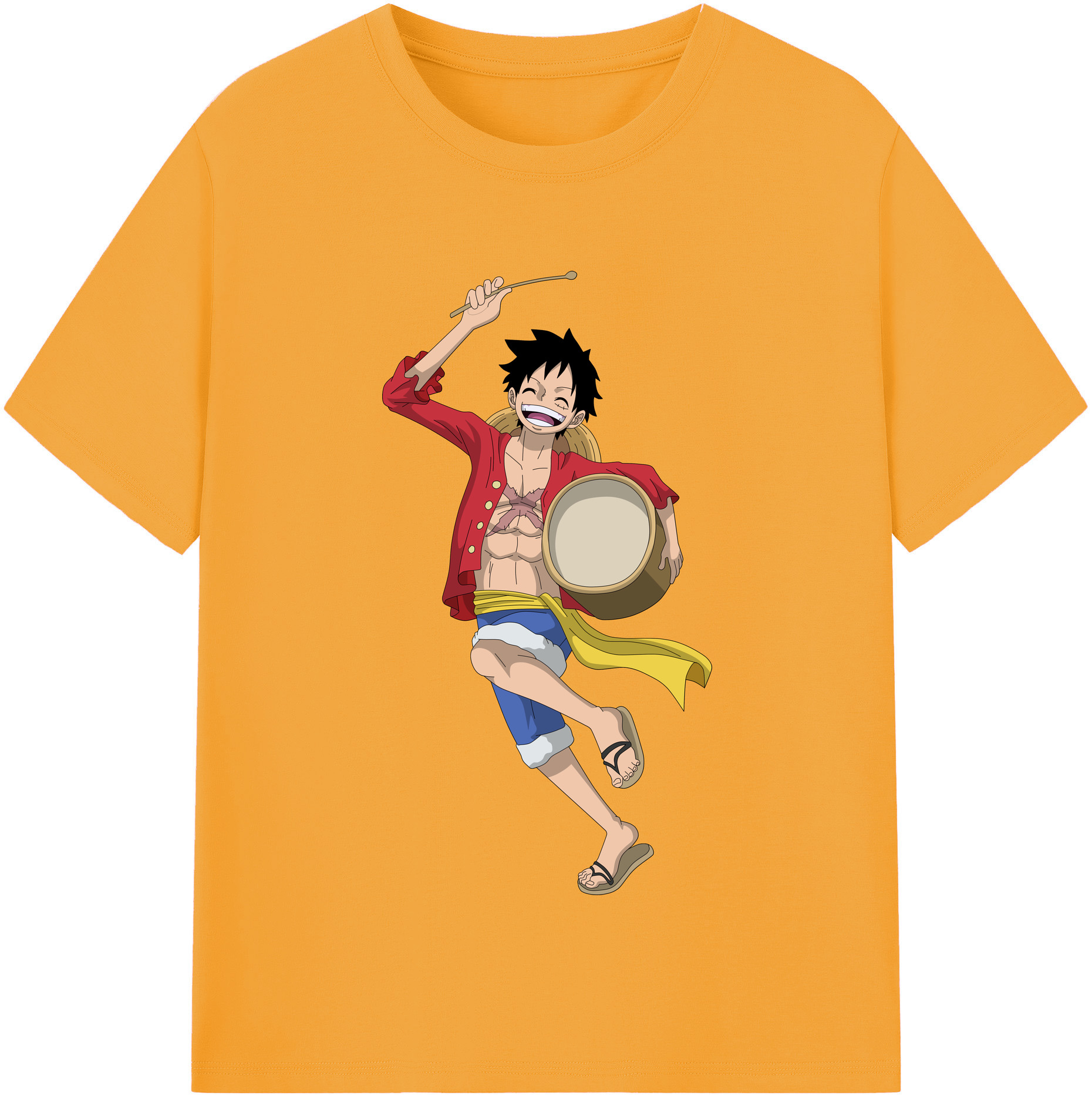 ワンピース モンキー・D・ルフィ ONE PIECE Monkey D. Luffy レディースカジュアルプリントTシャツ（綿100％）