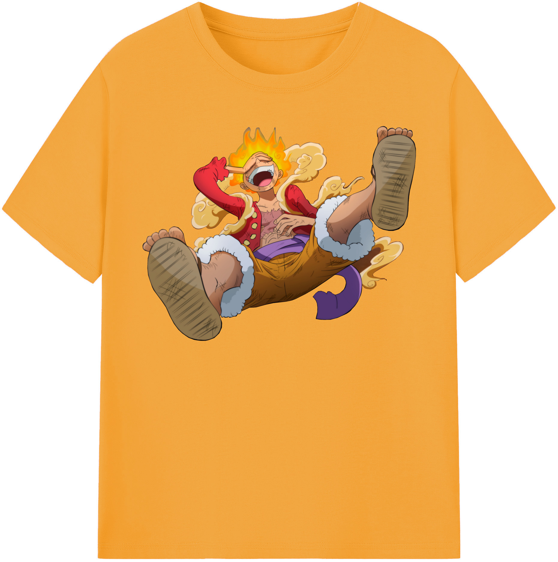 ワンピース モンキー・D・ルフィ ONE PIECE Monkey D. Luffy レディースカジュアルプリントTシャツ（綿100％）