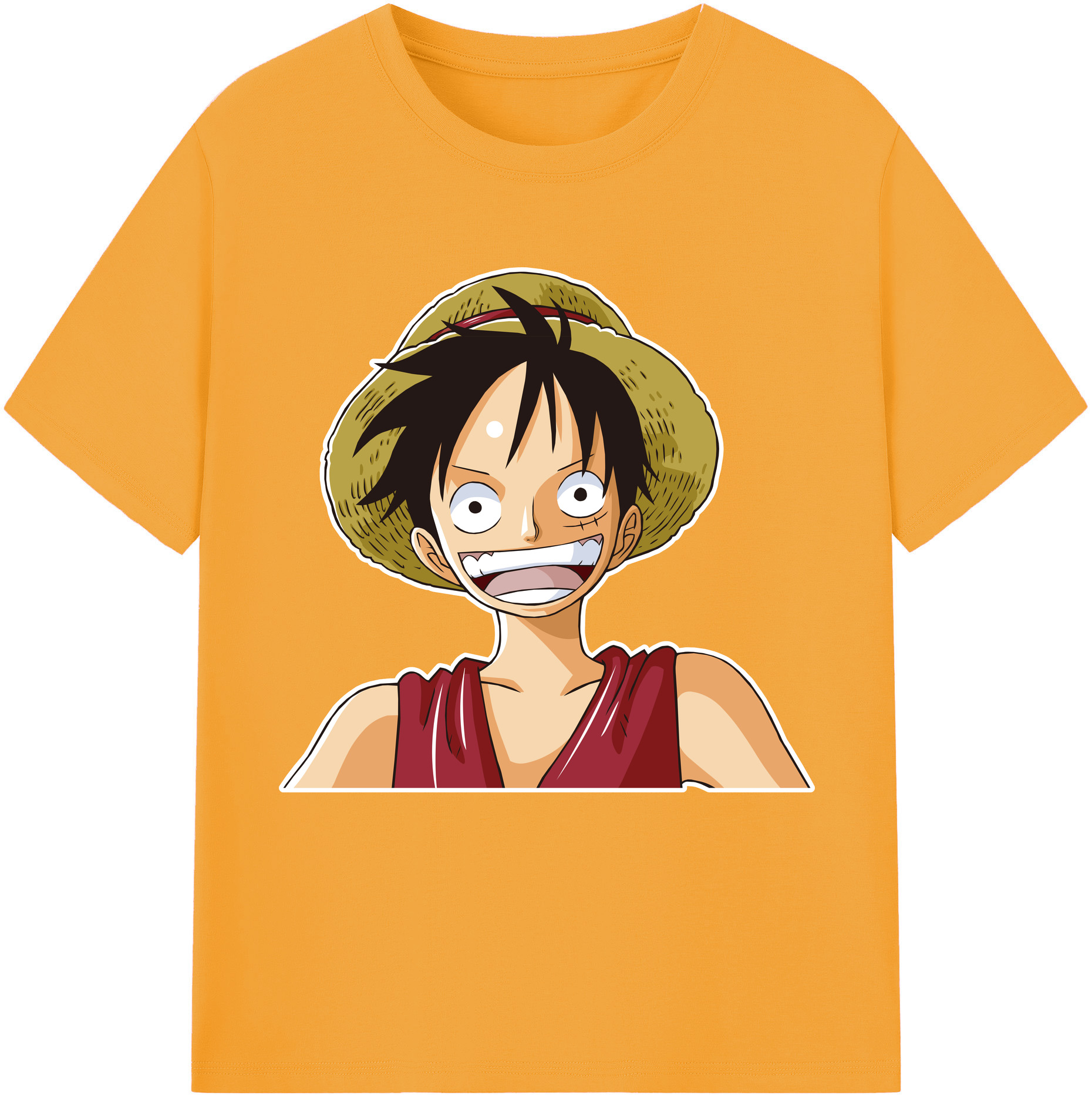 ワンピース モンキー・D・ルフィ ONE PIECE Monkey D. Luffy レディースカジュアルプリントTシャツ（綿100％）