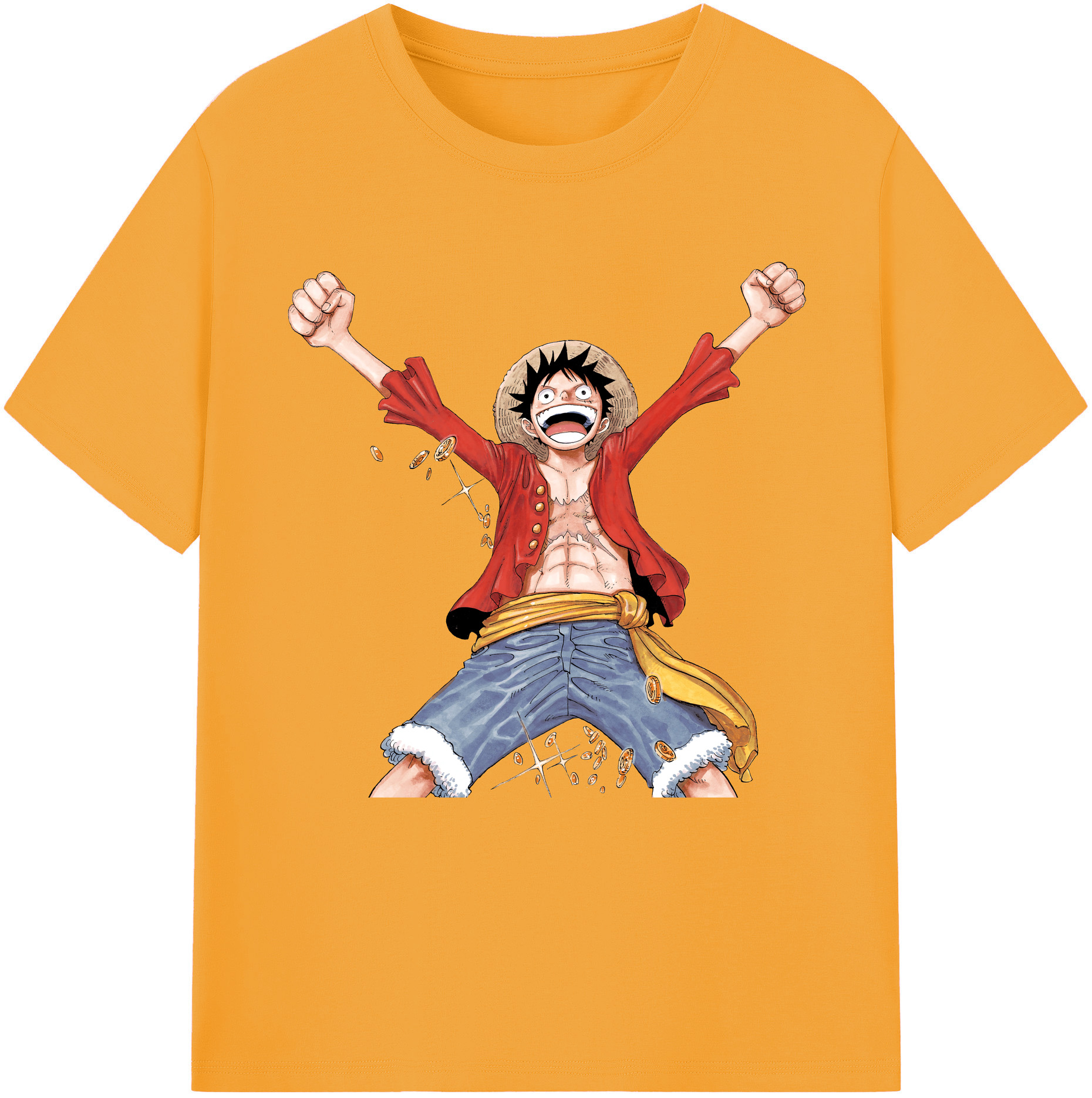 ワンピース モンキー・D・ルフィ ONE PIECE Monkey D. Luffy レディースカジュアルプリントTシャツ（綿100％）