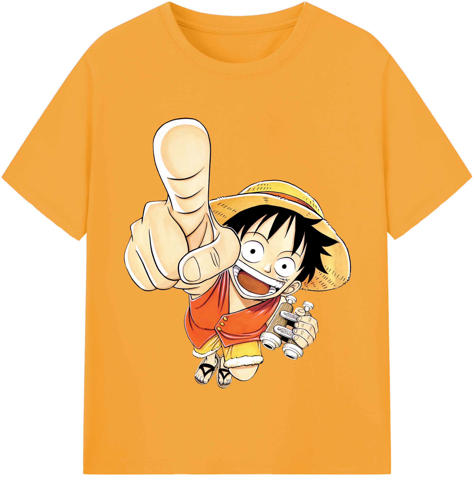 ワンピース モンキー・D・ルフィ ONE PIECE Monkey D. Luffy レディースカジュアルプリントTシャツ（綿100％）