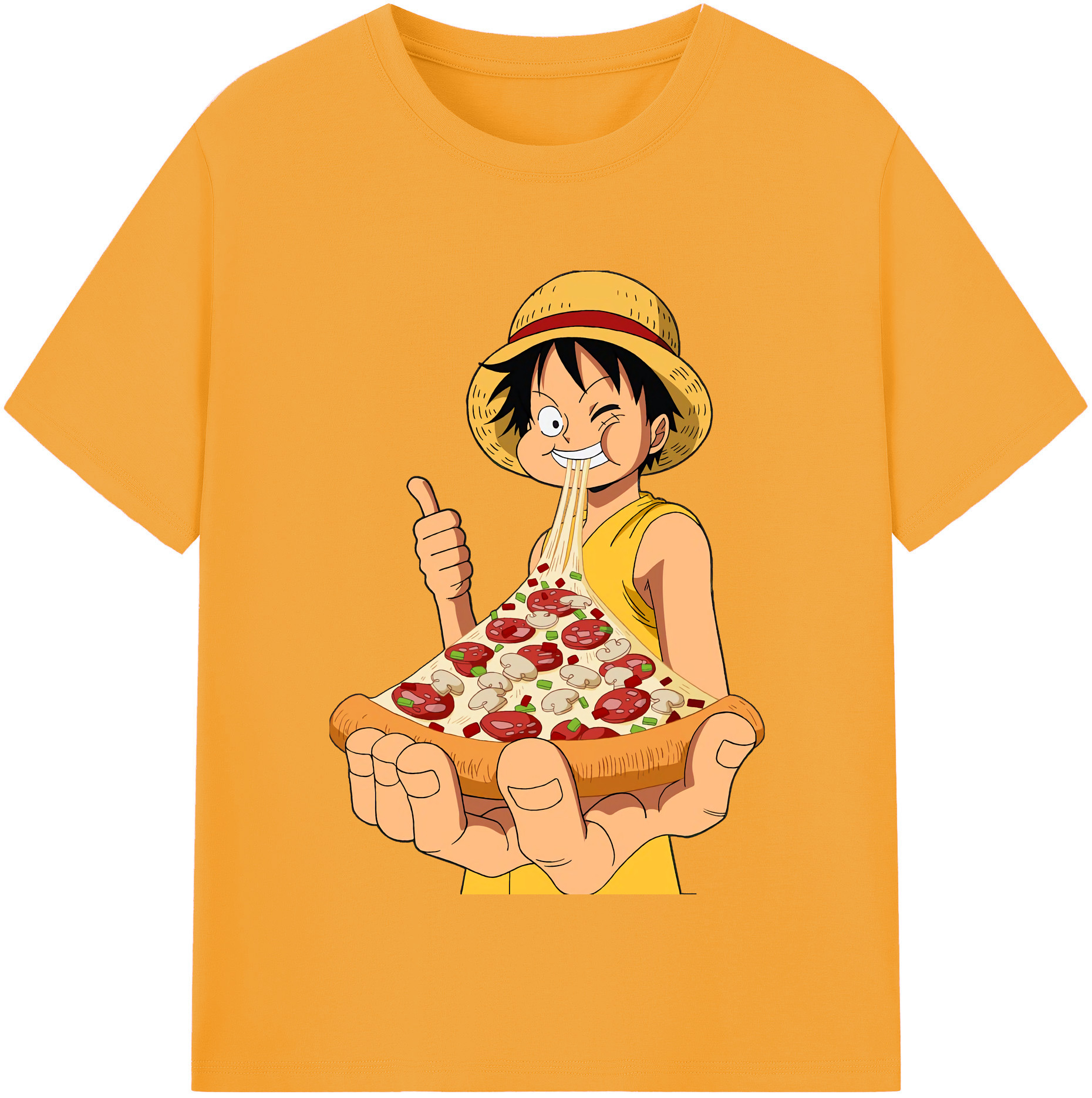 ワンピース モンキー・D・ルフィ ONE PIECE Monkey D. Luffy レディースカジュアルプリントTシャツ（綿100％）