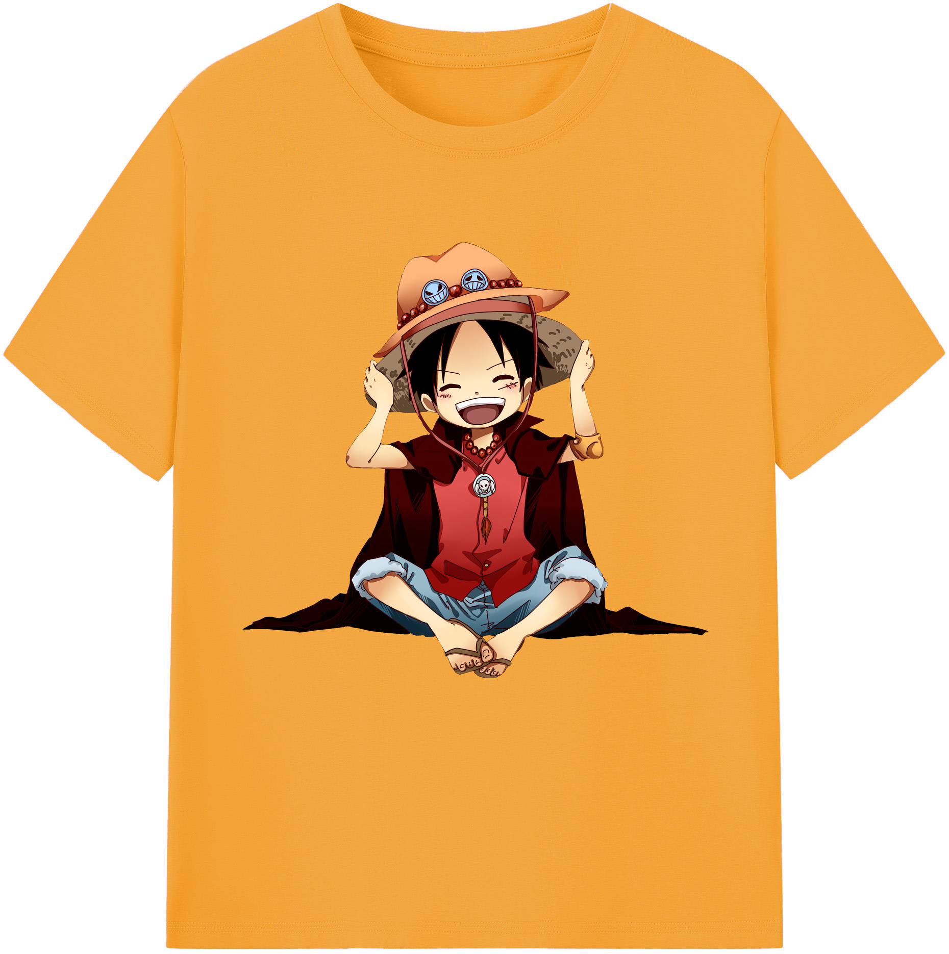 ワンピース モンキー・D・ルフィ ONE PIECE Monkey D. Luffy レディースカジュアルプリントTシャツ（綿100％）