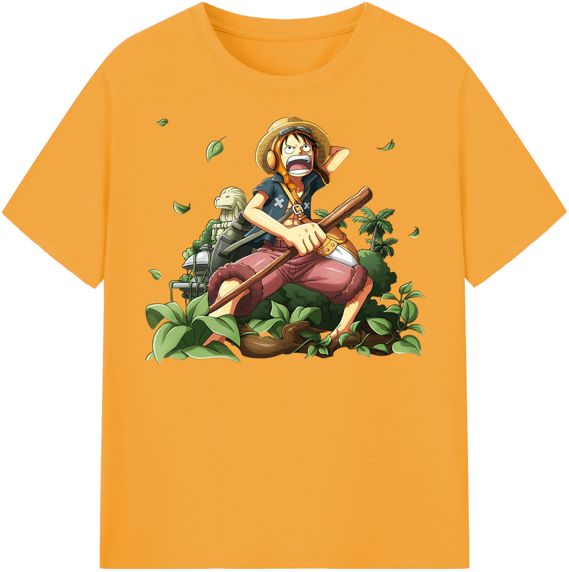 ワンピース モンキー・D・ルフィ ONE PIECE Monkey D. Luffy レディースカジュアルプリントTシャツ（綿100％）
